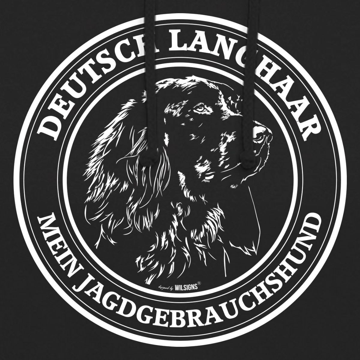 Spreadshirt Hoodie Deutscher Langhaarhund, Jagdhund Unisex Hoodie (1-tlg)