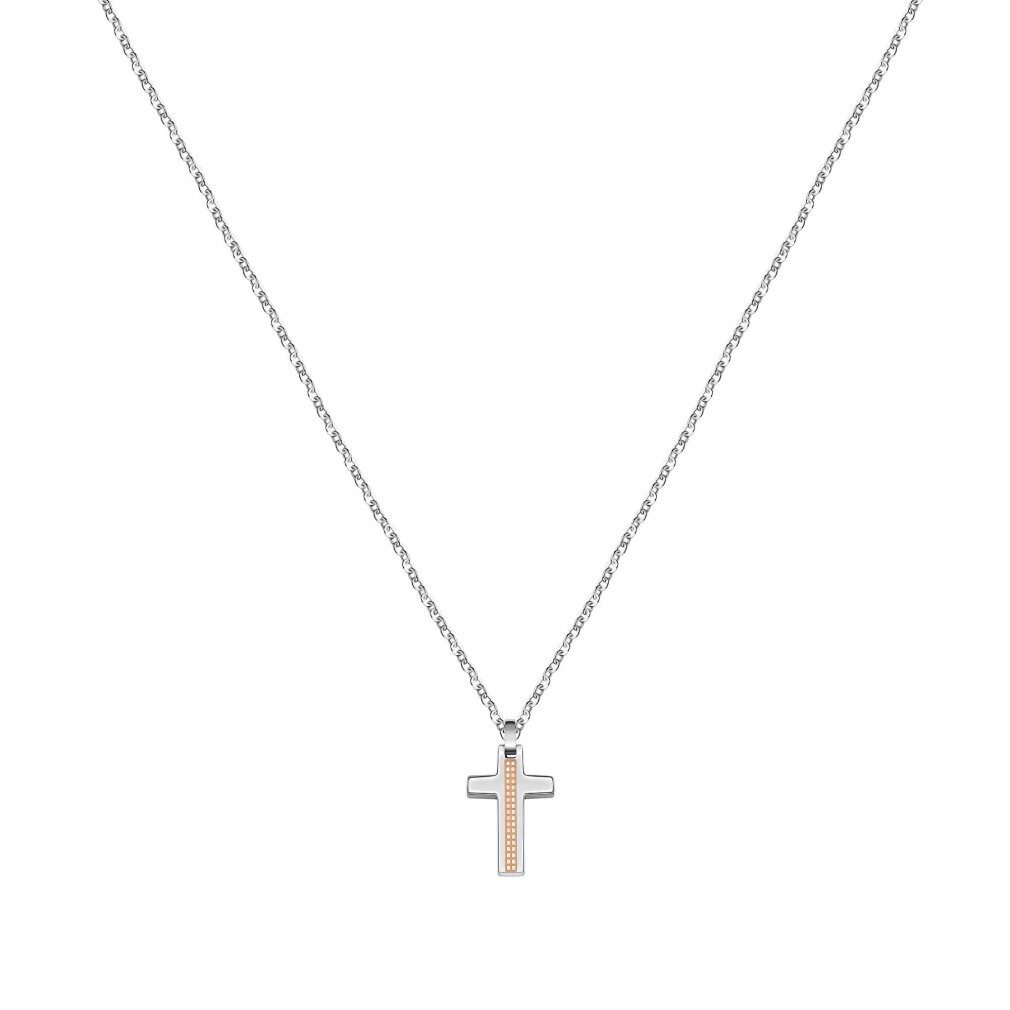Kette mit Einhänger Men´s steel necklace with a cross Motown SALS44