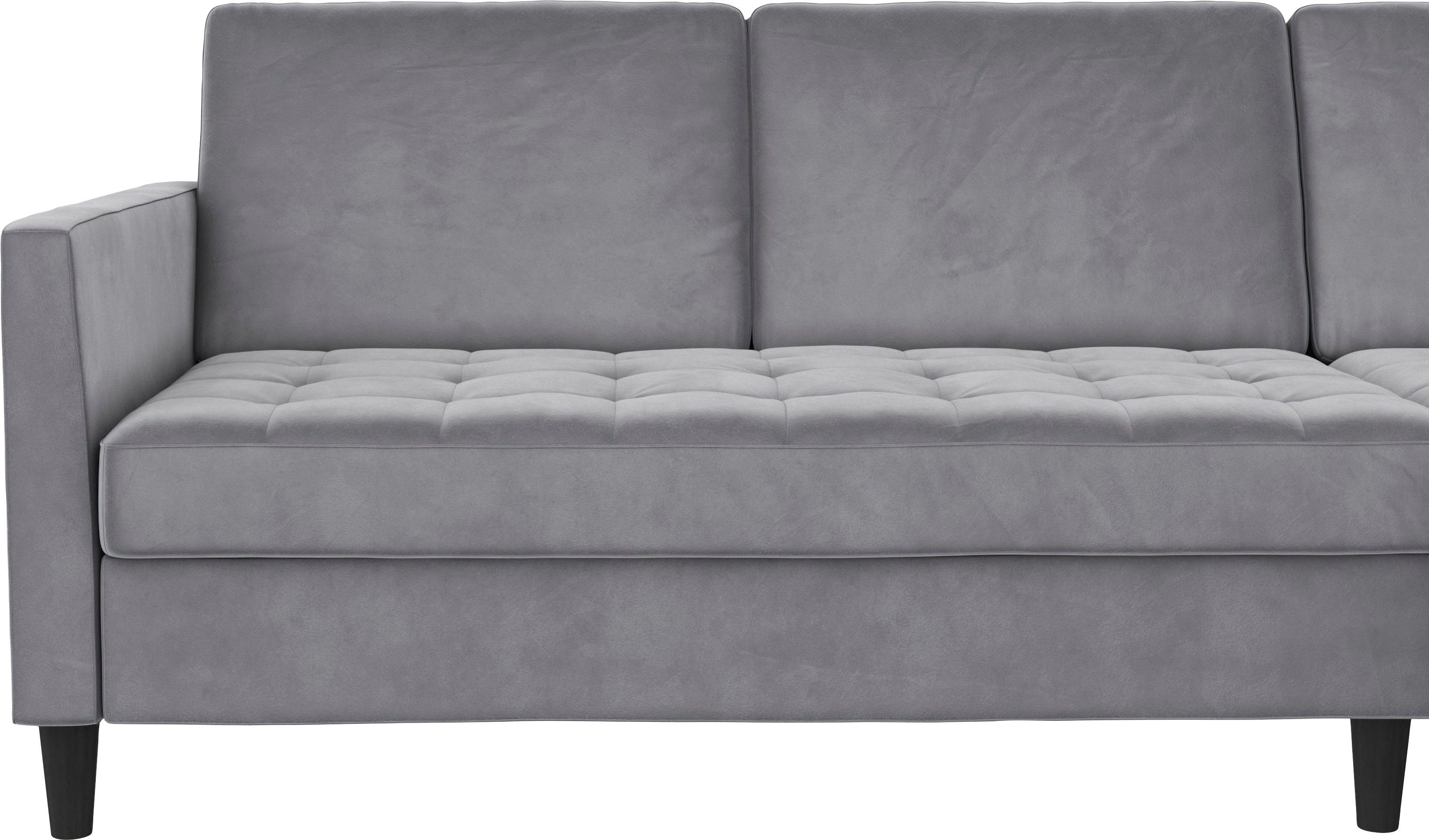 Dorel Home Ecksofa Presley, Ecksofa und mit Stauraum, Rückenlehne verstellbare Bett-Funktion