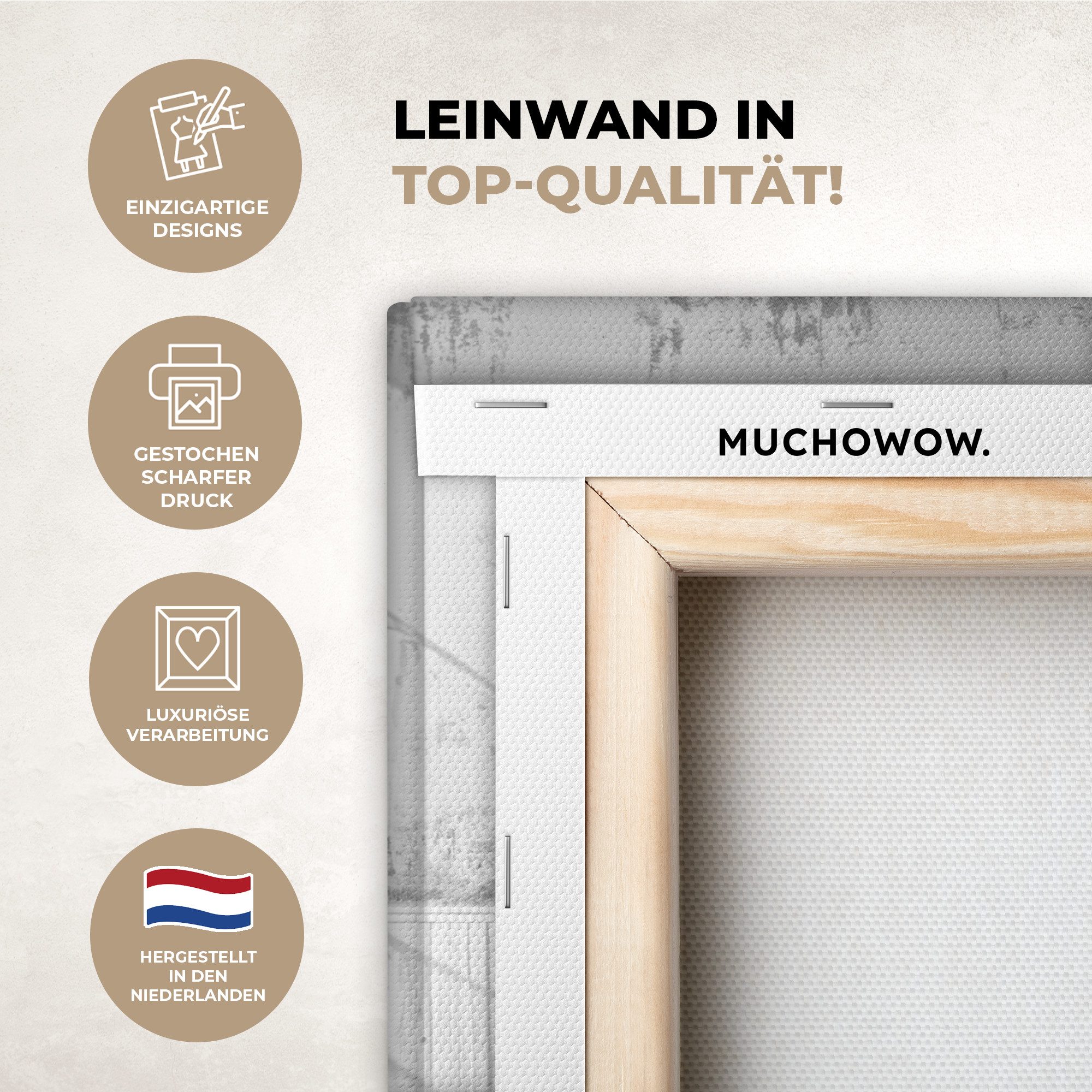OneMillionCanvasses® Leinwandbild Esel - Tier - Vintage - Badewanne - Schwarz - Weiß, Fotodruck (1 St), Badezimmer Deko, Klo Bilder, WC und Badezimmerdeko 40x30 cm