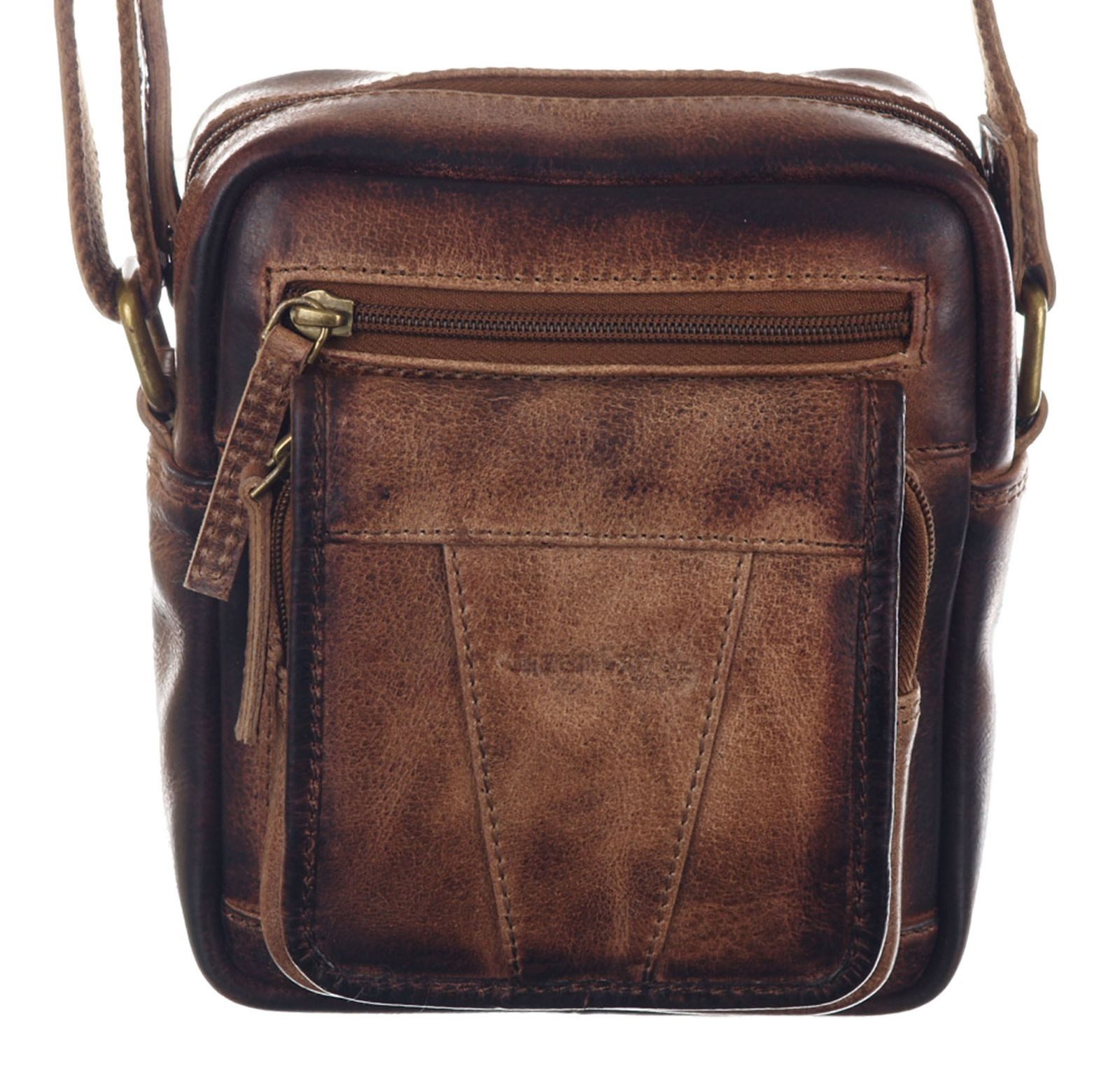 GreenLand Nature Umhängetasche Crossbody Bag, aus echtem Leder