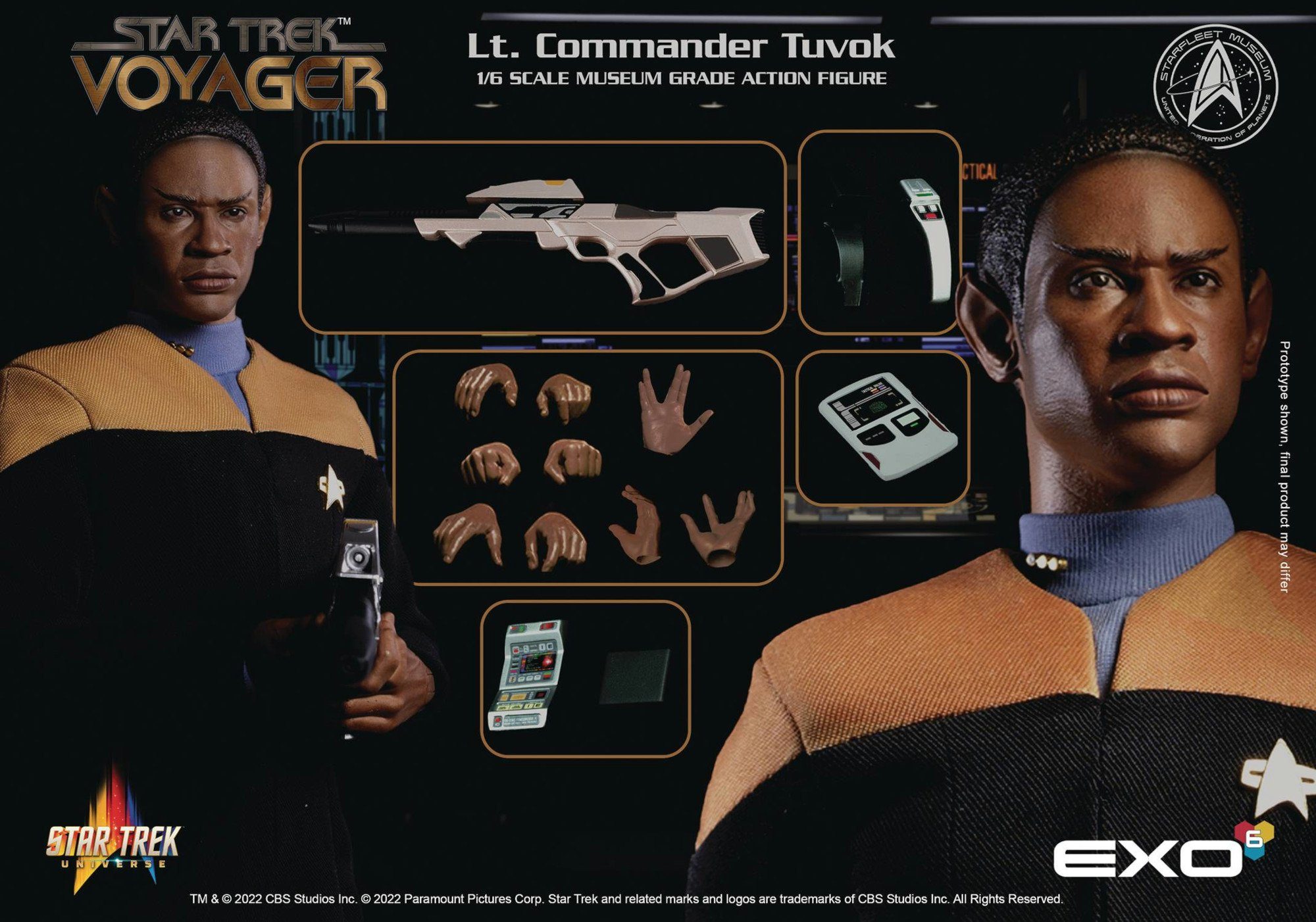 EXO-6 Actionfigur Star Trek: Voyager Lt. Commander Tuvok 1:6 Scale Actionfigur