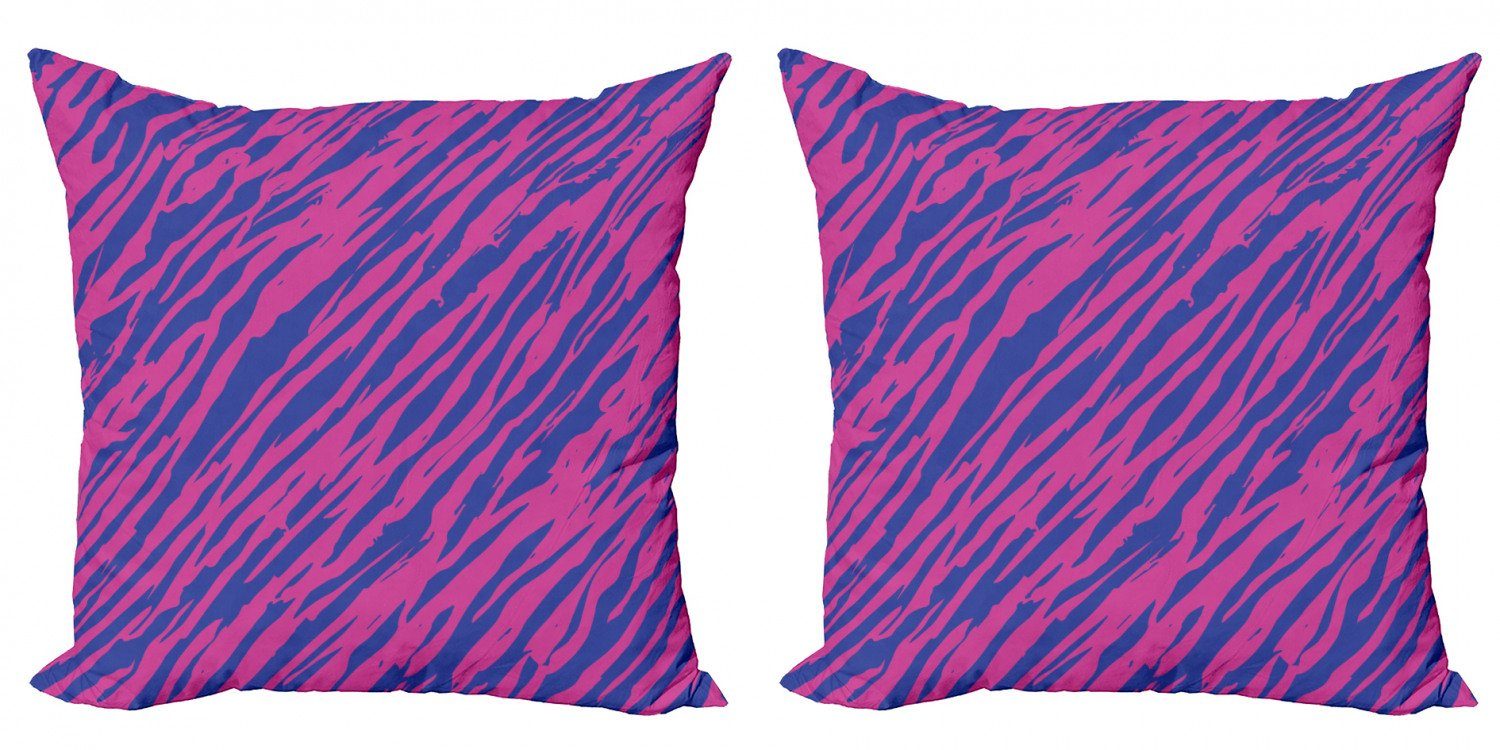 Zebra rosa Modern Jahre Digitaldruck, Doppelseitiger Abakuhaus Accent Stil Kissenbezüge Grunge 80er (2 Stück),