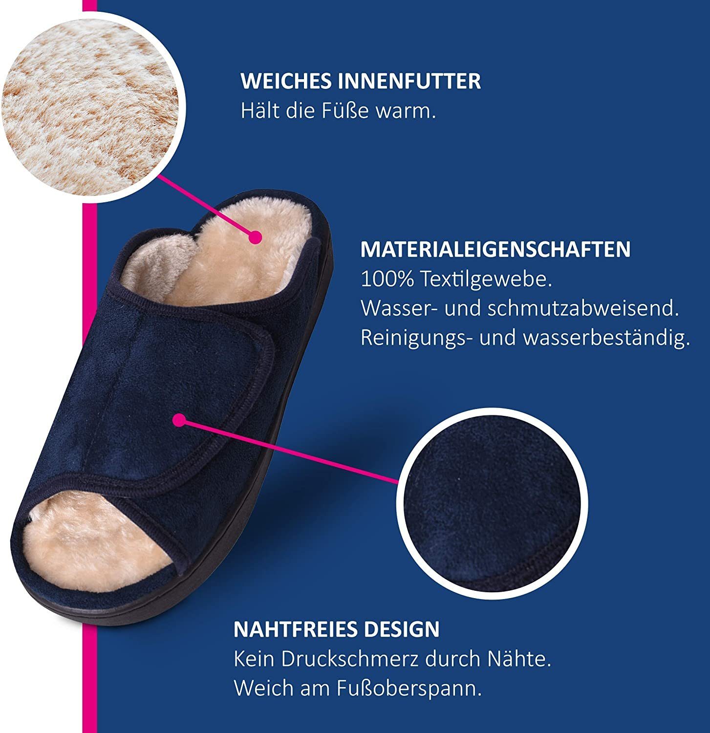 SHD Bequemschuh offen erhältl. Größen EU 36 - 47 Hausschuh