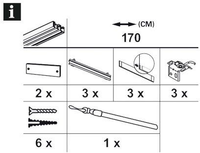 GARDINIA Flächenvorhangschiene Komfort Komplett-Set 3-läufig, (1-tlg), 3-läufig – Bild 4 von 5