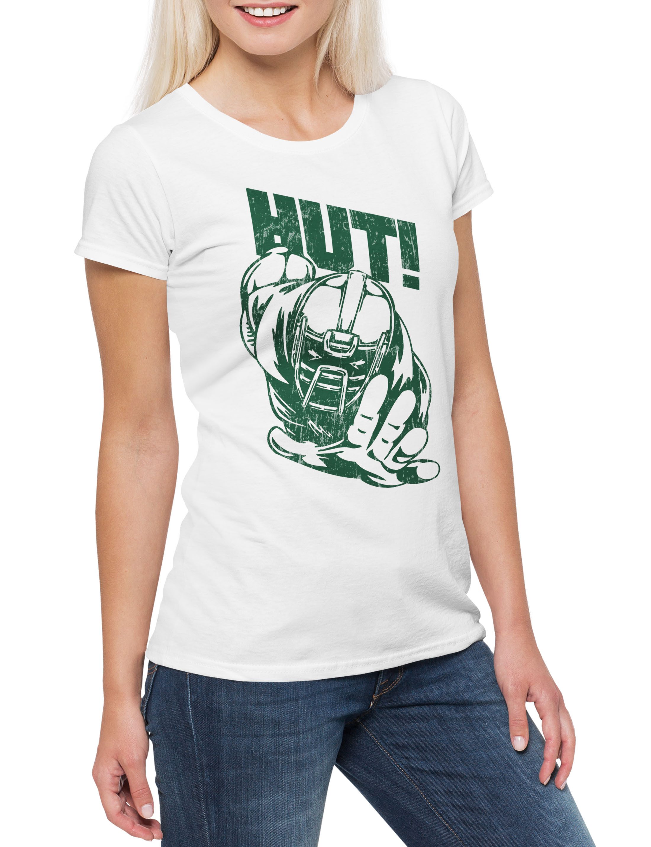 Urban Backwoods Print-Shirt American Football Hut Damen T-Shirt Player Sport Passion Love (1-tlg) Addiction Spielfeld Court Spieler