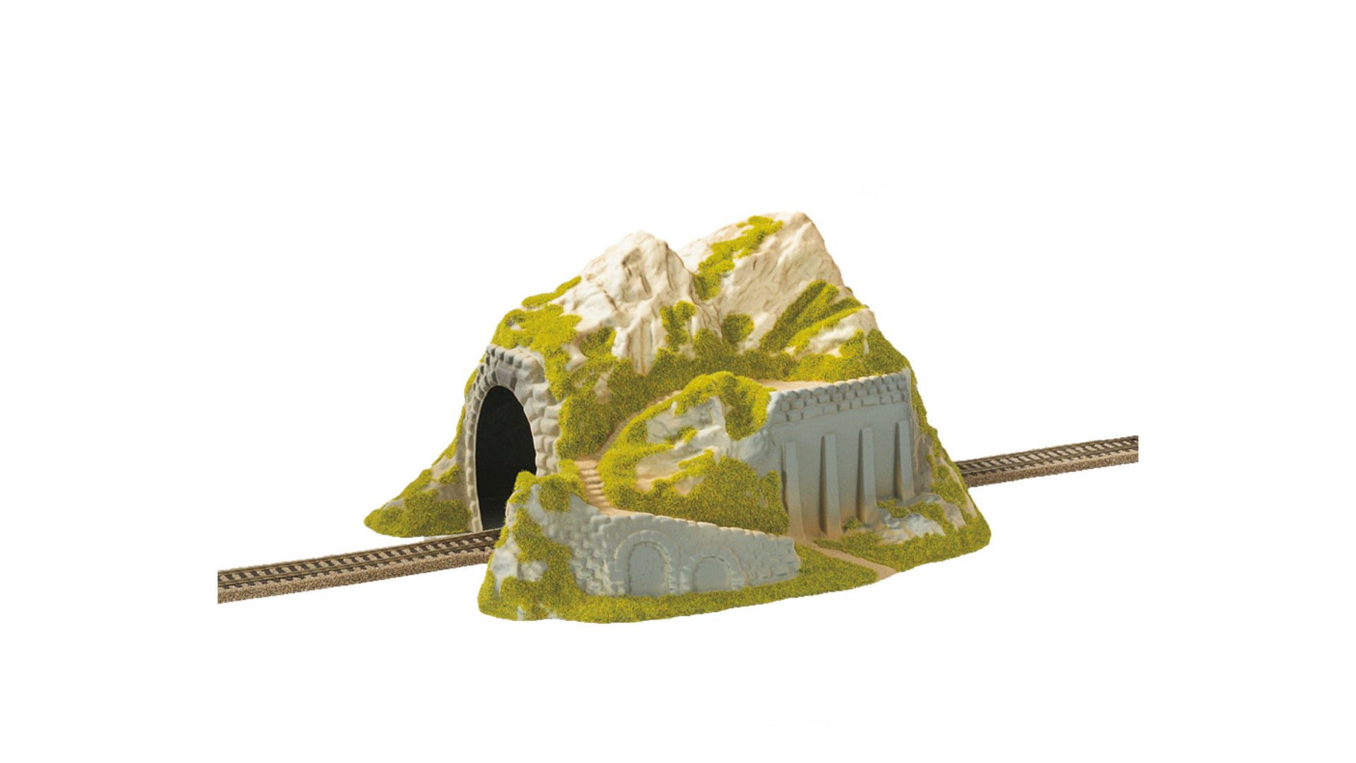 NOCH Модель залізничного тунелю Tunnel, 1-gleisig mit Grautönen und Grüntönen, 34