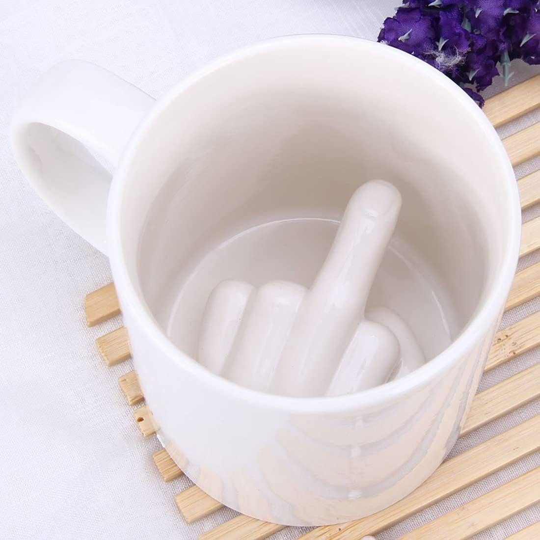 Mad Monkey Tasse Scherztasse mit Mittelfinger, Pranktasse, Mad Monkey