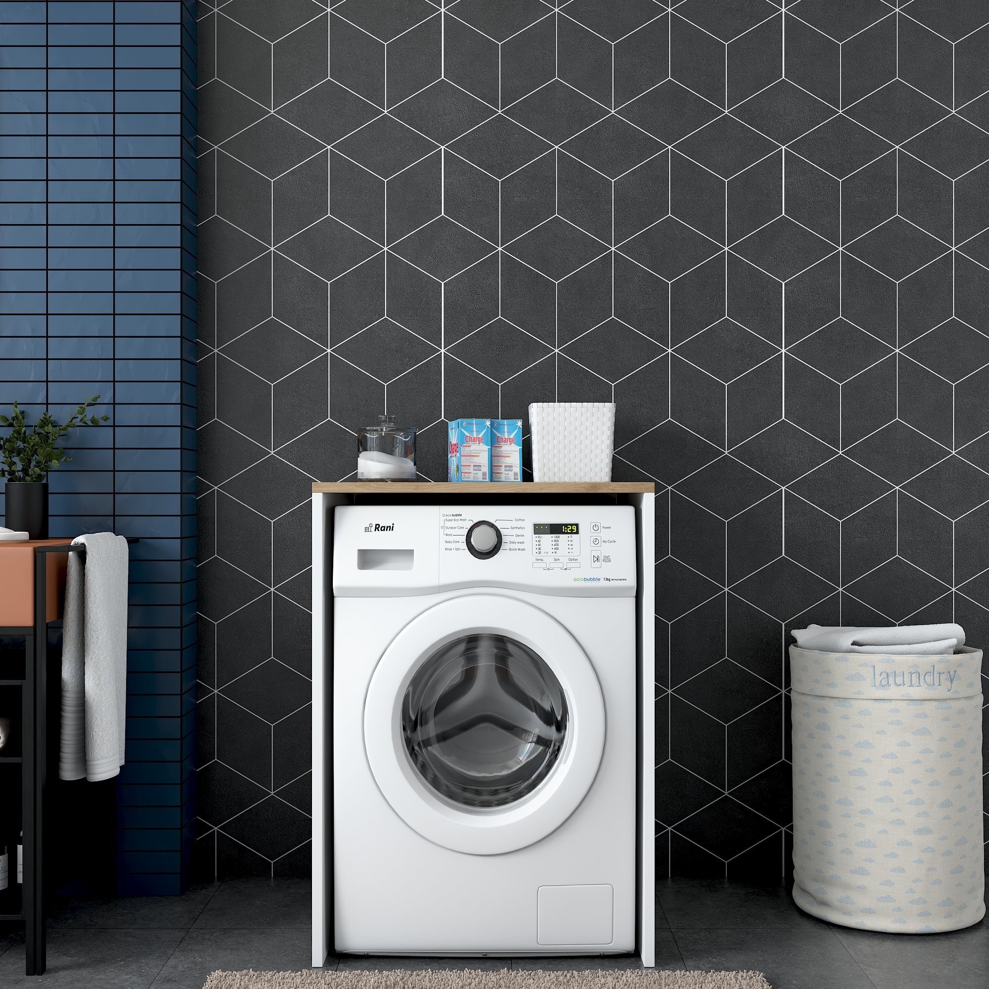Skye Decor Waschmaschinenumbauschrank 100% MELAMINE COATED PARTICLE BOARD, 91,8 cm x 60 cm x 65 cm N3303