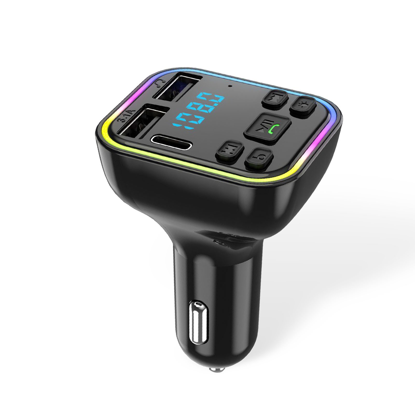 Bluetooth FM Transmitter Auto, Adapter für Auto Radio, 2 USB Ports Bluetooth-Adapter