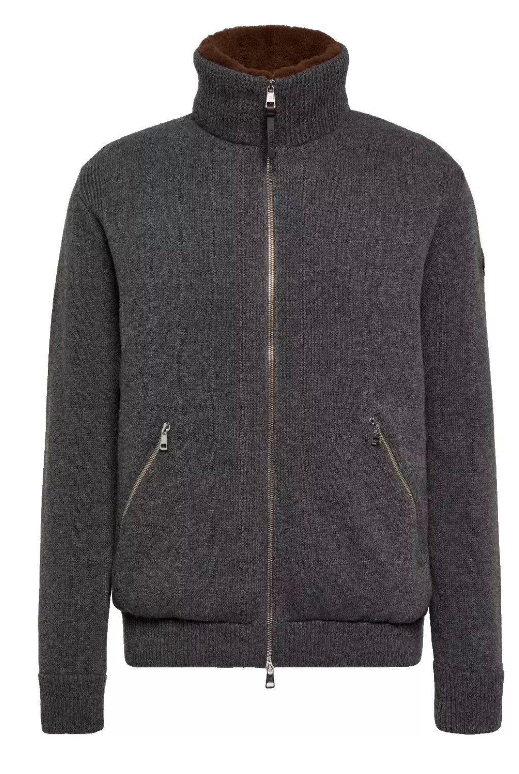 MONCLER Daunenjacke Montgenevre Woll Jacke mit Abnehmbarer Shearling-Kragen gerippte Bündchen, elastischer Saum, Logo-Patch am Ärmel