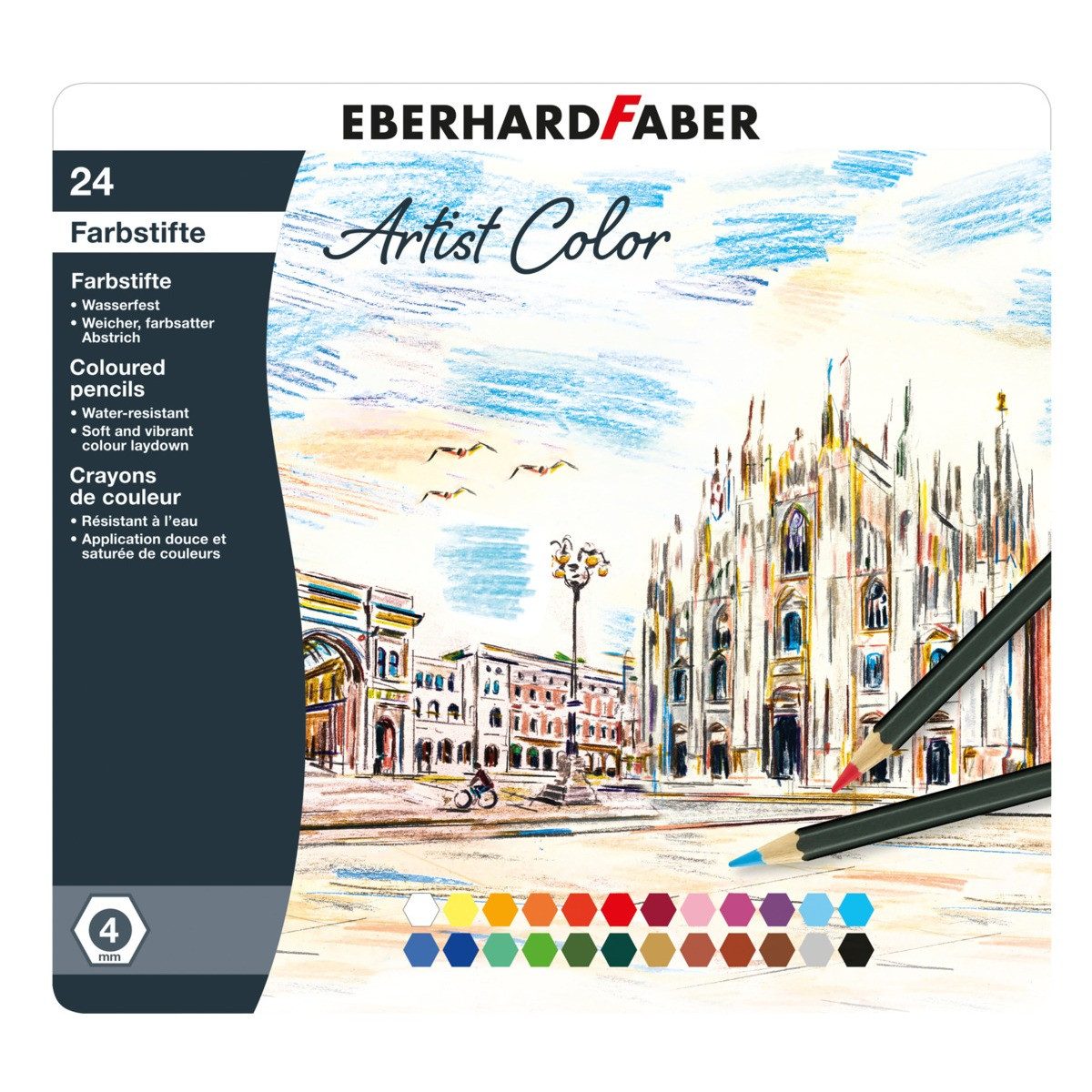 Depesche Künstlerstift EBERHARD FABER Farbstifte Artist Color hexagonal mehrfarbig 24 Teile