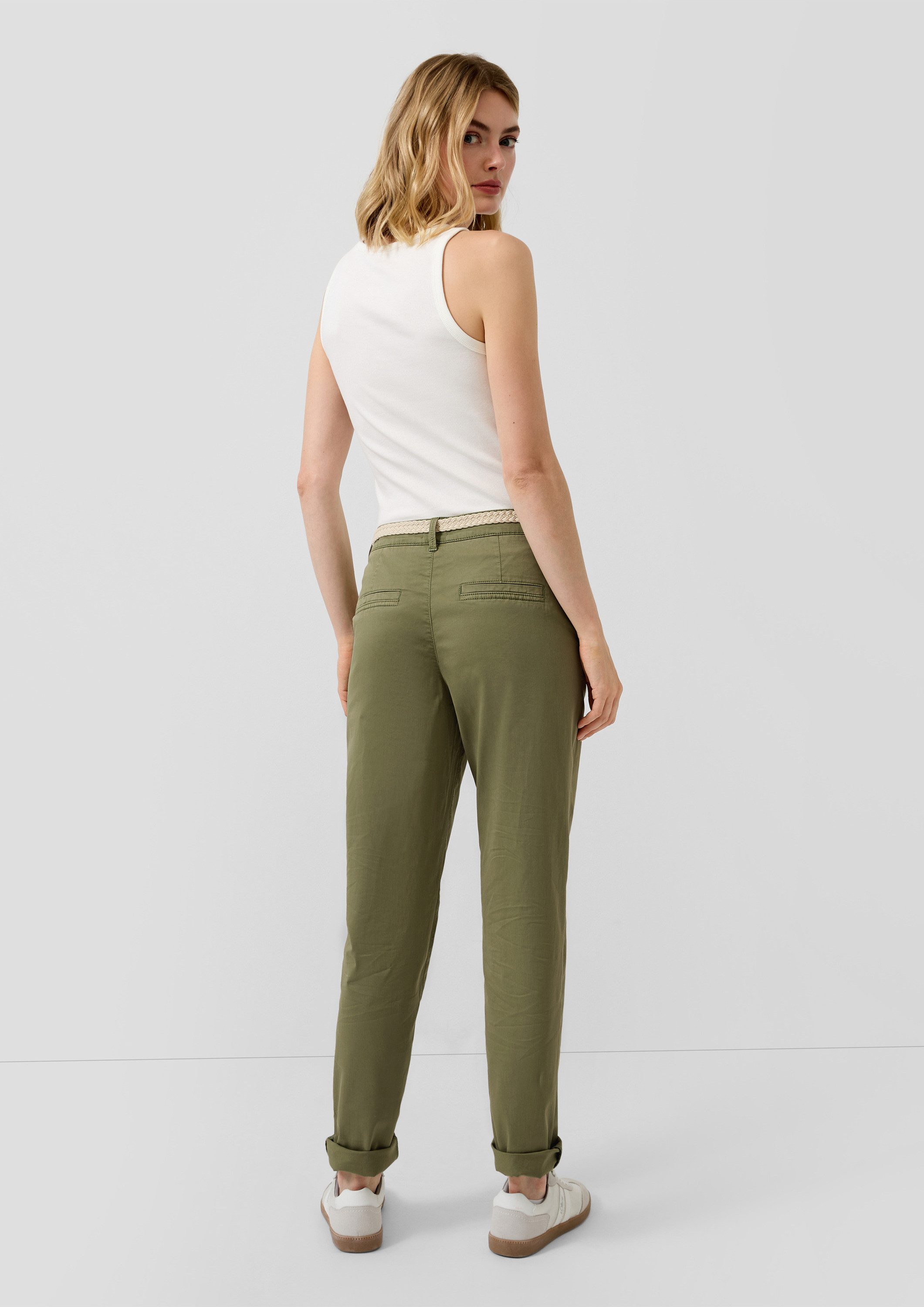 s.Oliver Chinos Hose Gewaschene Chino mit Gürtel