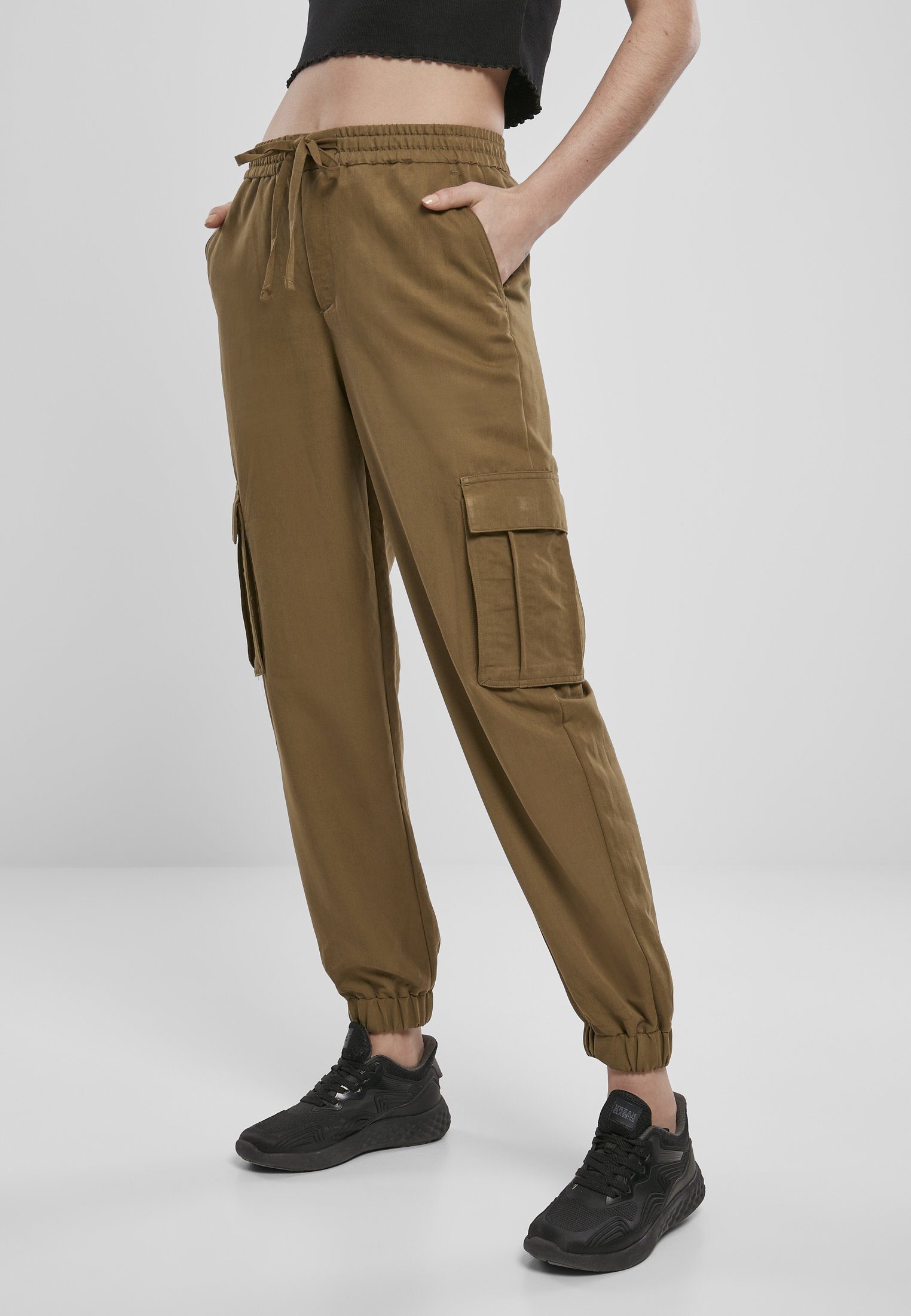 CLASSICS Pants Damen summerolive Ladies URBAN Cargohose Viscose Twill (1-tlg) Cargo