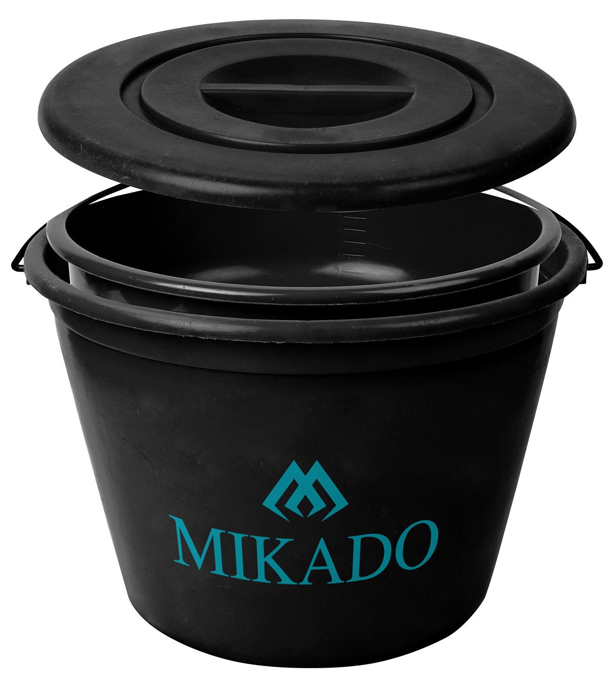 MIKADO Total Fishing Fisch-Futterautomat Angel Eimer BUCKET 25l - BOWL - Köder Futter Deckel Henkel Schüssel