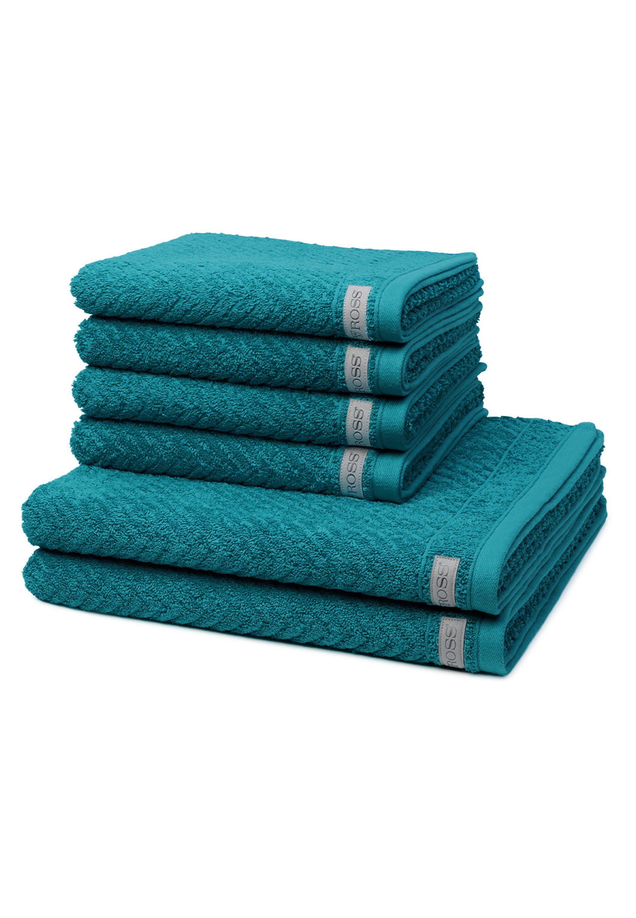 ROSS Handtuch Set Smart, Walkfrottee, (Spar-Set, 6-tlg), 4 X Handtuch 2 X  Duschtuch - im Set - Baumwolle - | Waschhandschuhe
