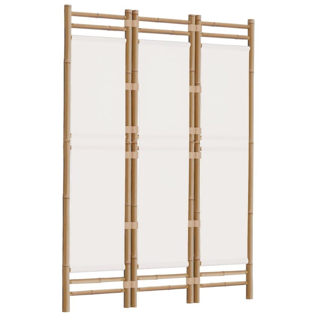 furnicato Raumteiler 3-tlg. Paravent Faltbar 120 cm Bambus und Canvas, 1-tlg., Klappbarer Sichtschutz als Raumteiler für das Wohnzimmer oder Garten