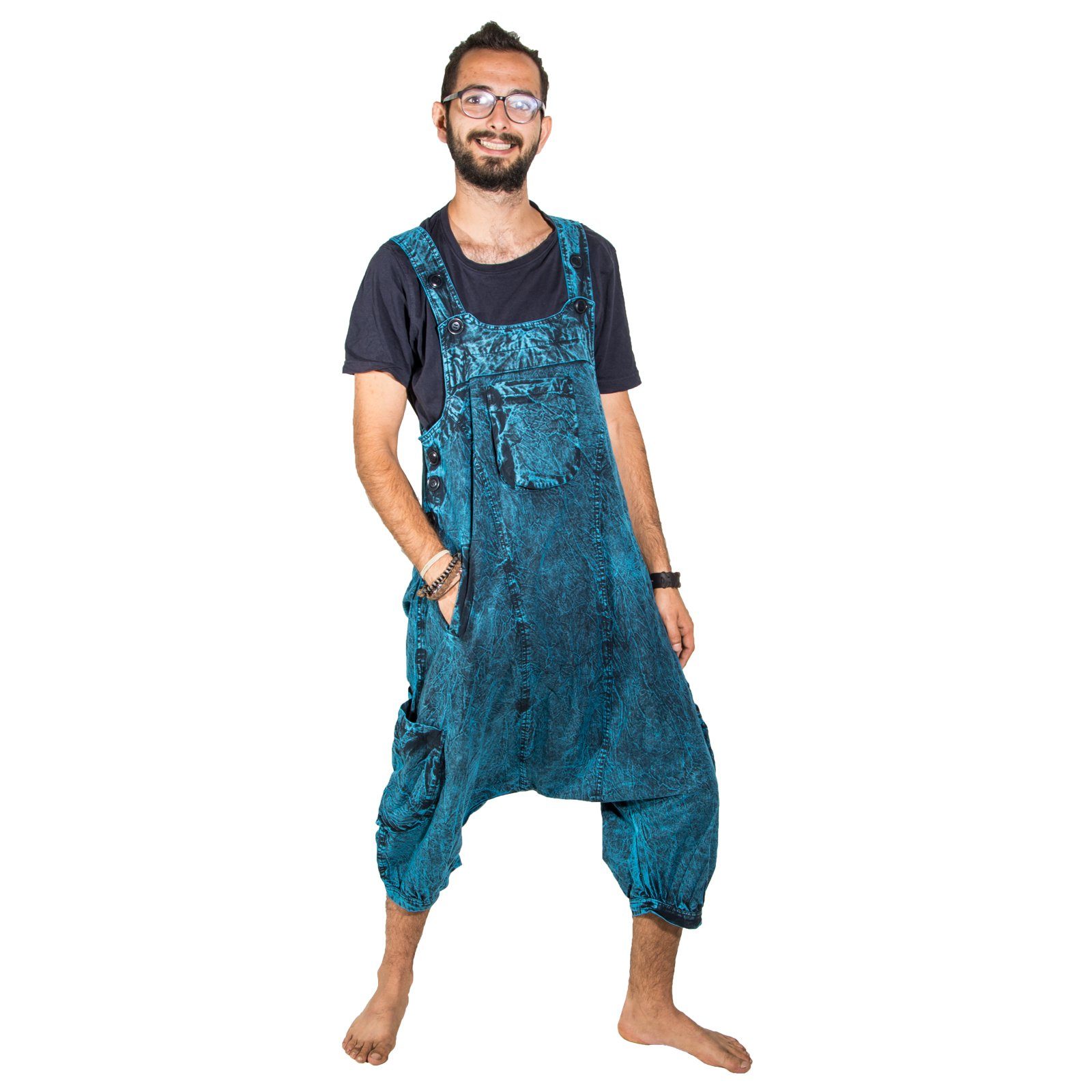 Haremshose Blau stonewashed Unisex Overall Latzhose MAGIE Vintage UND Ibiza KUNST Latzhose