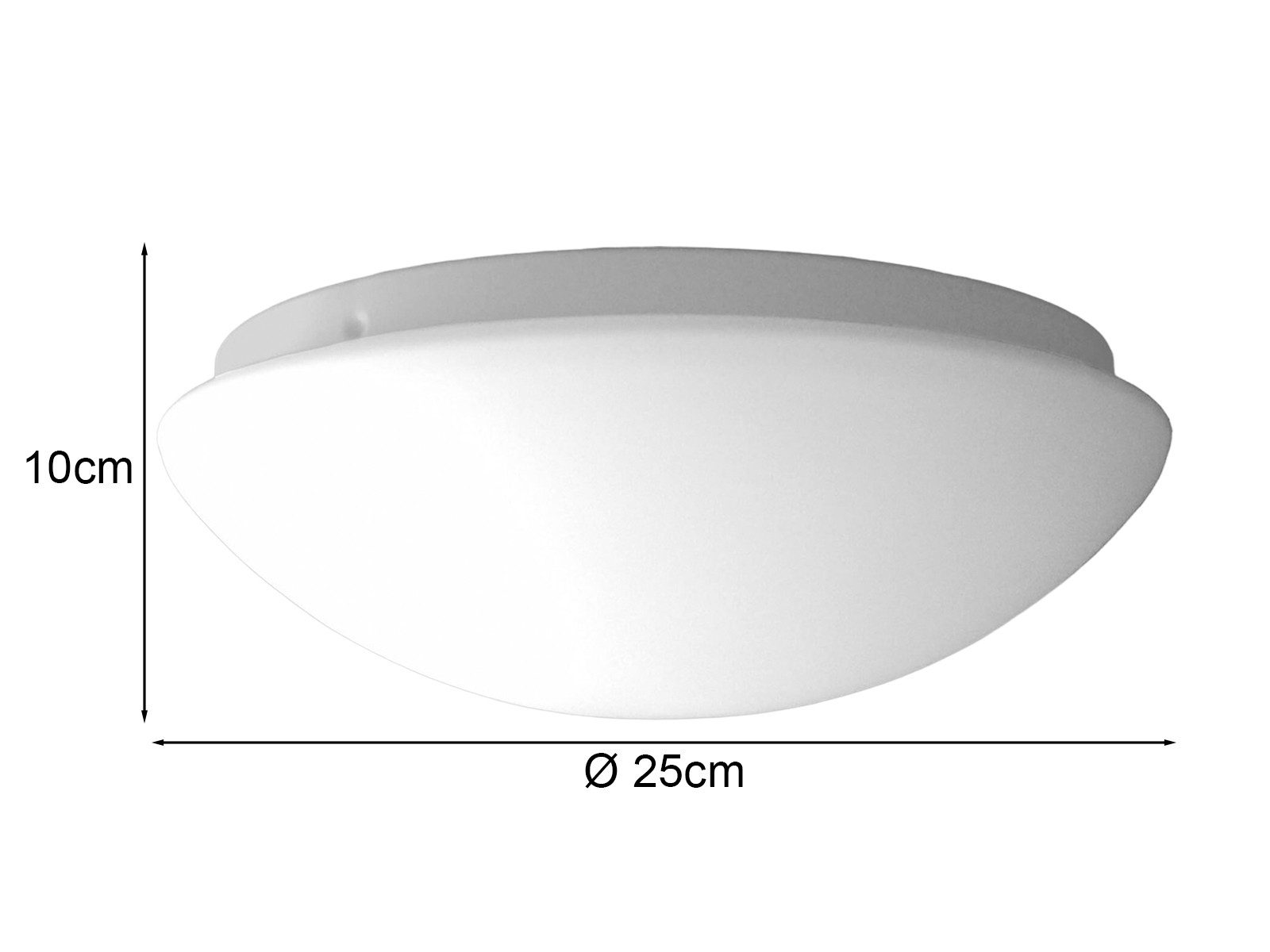 niermann LED Deckenleuchte rund, Schirm Opal-Glas Ø 25cm, dimmbar extern via Hausinstallation, LED wechselbar, Warmweiß, kleine Deckenlampe minimalistisch Wohnzimmer Decke & E27 LED