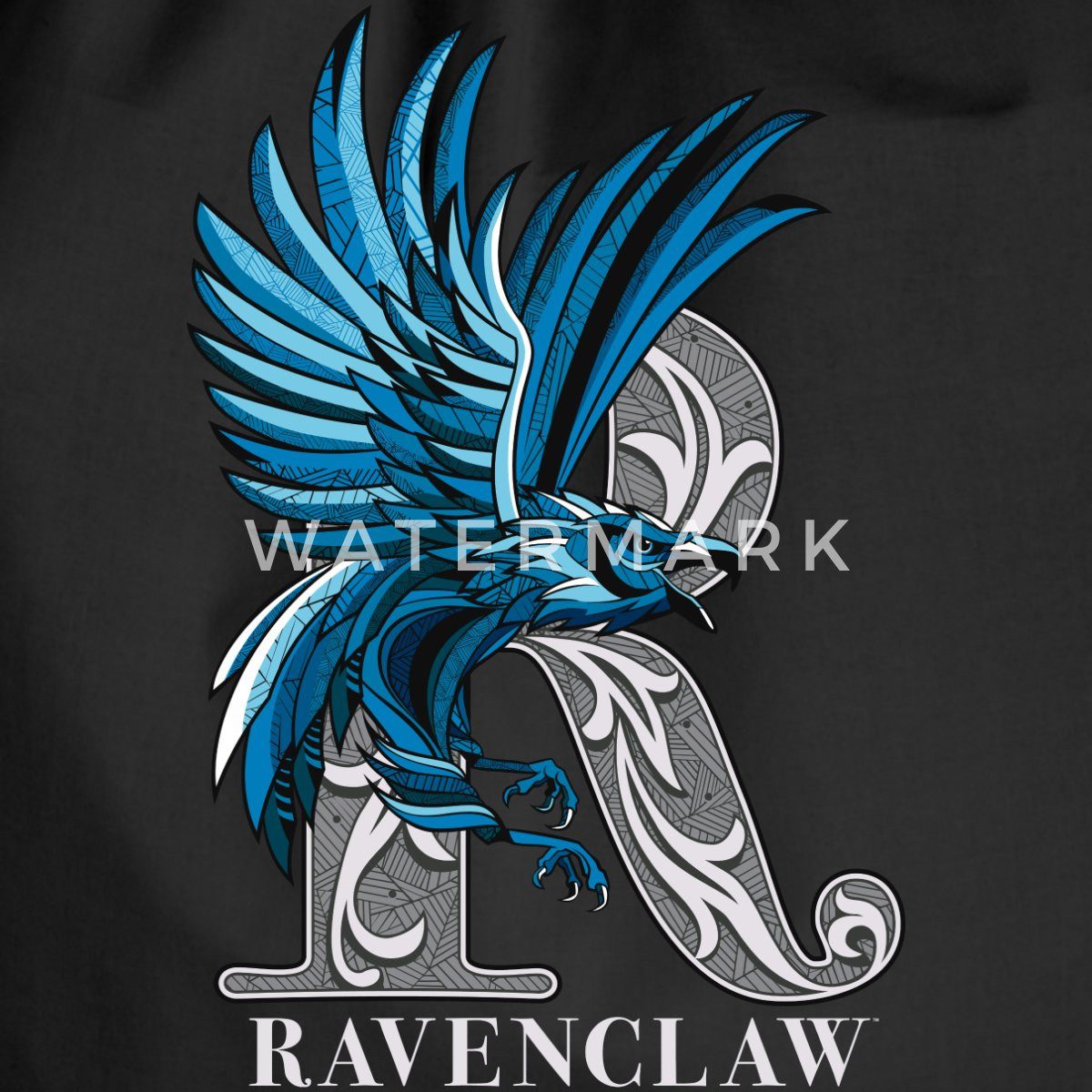 Spreadshirt Turnbeutel Harry Potter Ravenclaw Silver Monochrom Turnbeutel (1-tlg)