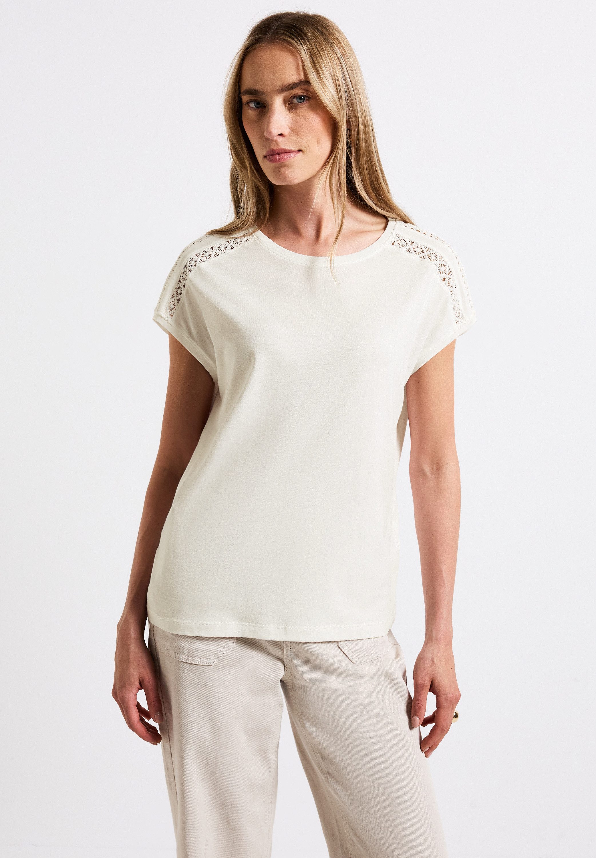 STREET ONE T-Shirt mit Häkeldetails günstig online kaufen