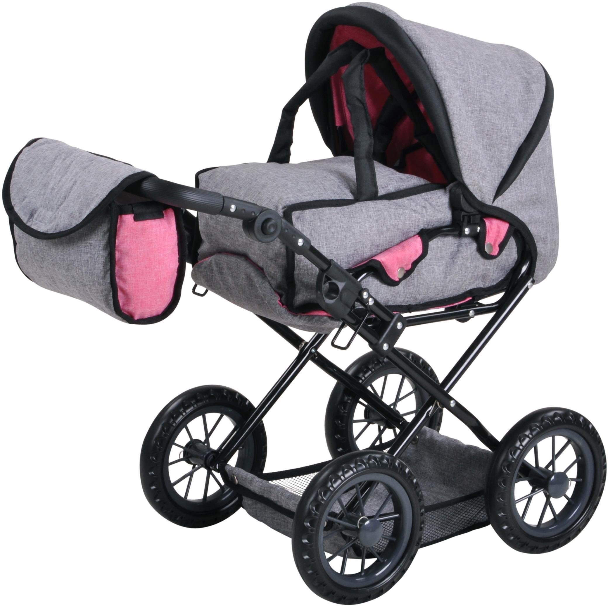 Knorrtoys® Kombi-Puppenwagen Ruby - Jeans Grey