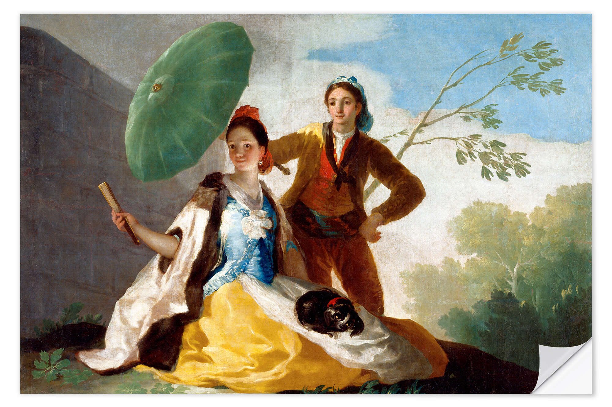 Posterlounge Wandfolie Francisco José de Goya, Der Sonnenschirm, Malerei