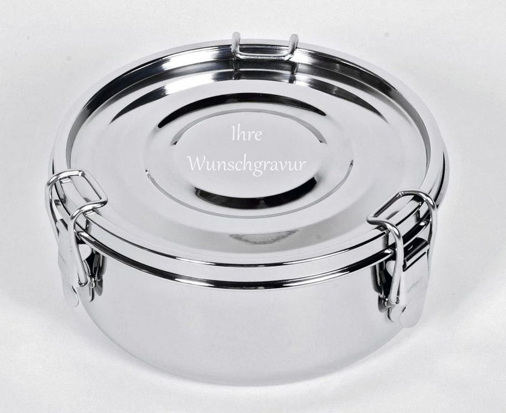BasicNature Lunchbox Proviantdose rund - Edelstahl 1,5 L, mit ...