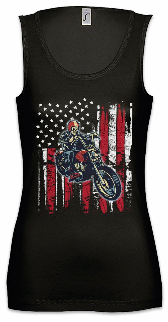 Tanktop Skeleton Biker Ärmelloses Damen T-Shirt Biker Club MC Rocker Adler