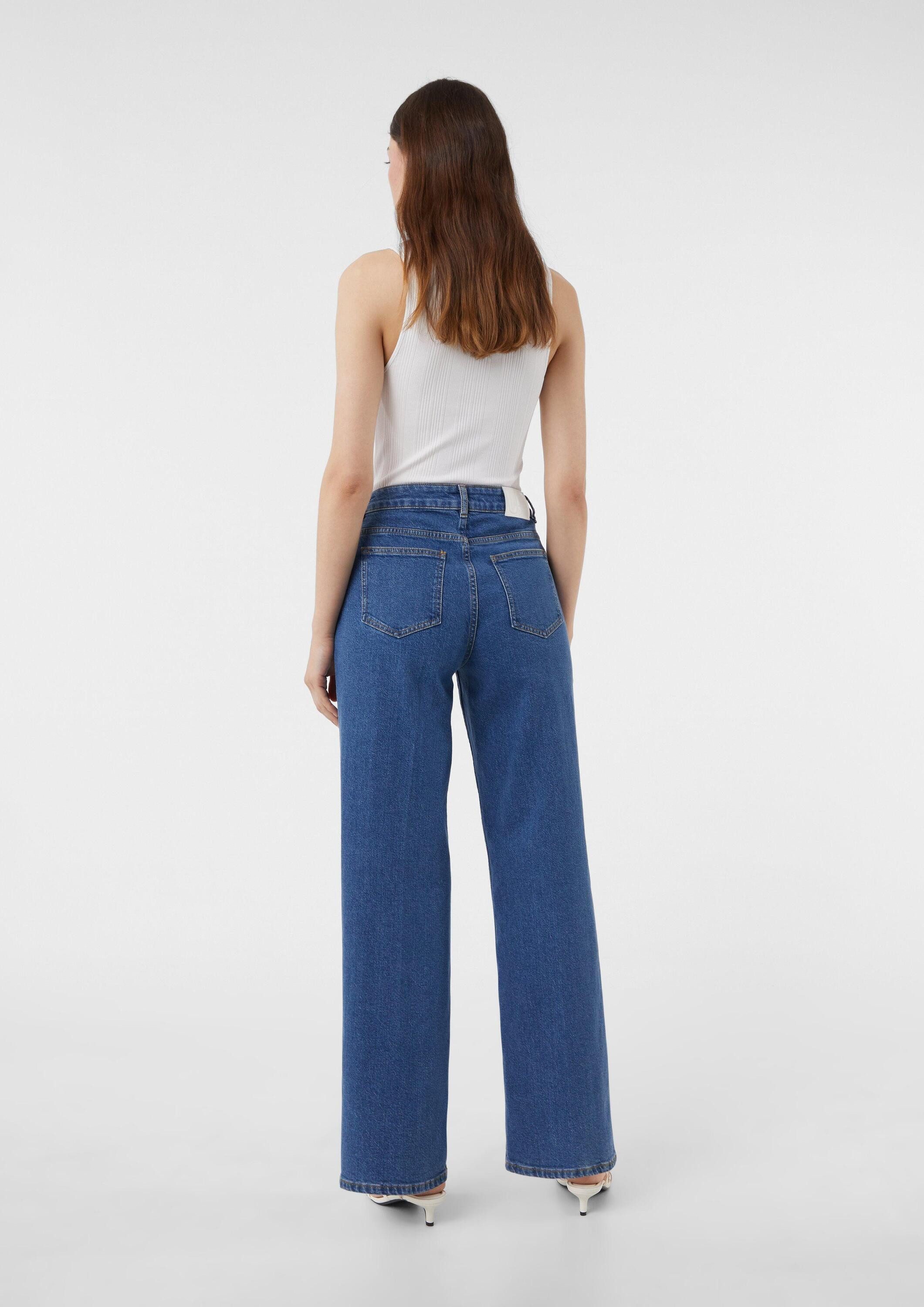 comma Weite Jeans Jeans-Hose Loose-Fit-Jeans mit hohem Bund