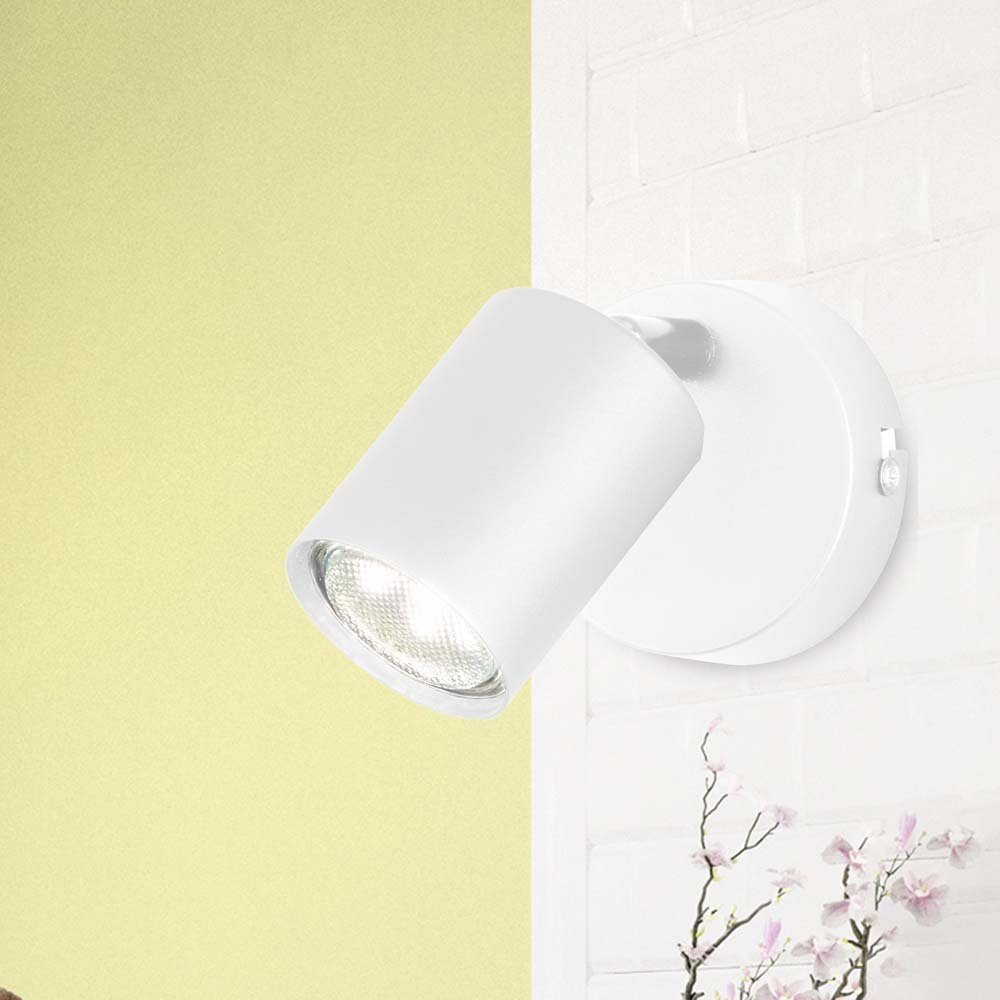 etc-shop Wandleuchte, Wandleuchte Wandspot Strahler Schalter Weiß LED Metall