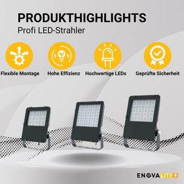 ENOVALITE LED Flutlichtstrahler LED-Fluter PRO, 200 W, 4000 K (neutralweiß), 26000 lm, IP65, TÜV, LED fest integriert, neutralweiß