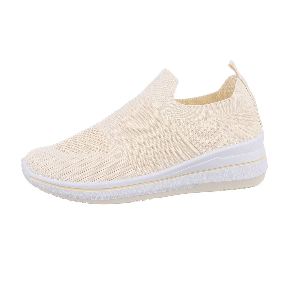 Ital-Design Damen Low-Top Freizeit Sneaker (85960403) Keilabsatz/Wedge Sneakers Low in Beige