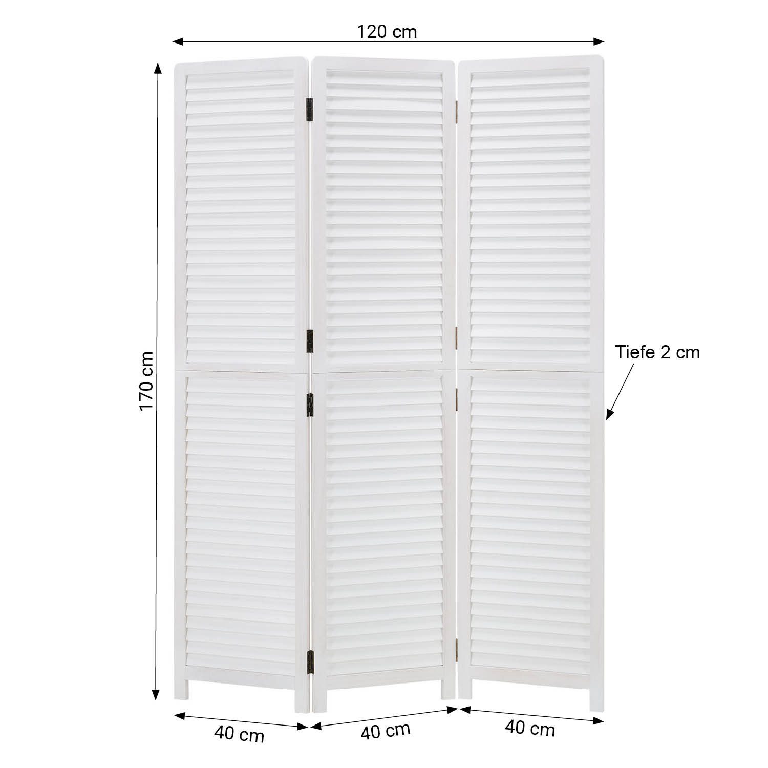 Homestyle4u Paravent Raumteiler Holz Trennwand Holz Weiß Sichtschutz Indoor günstig online kaufen