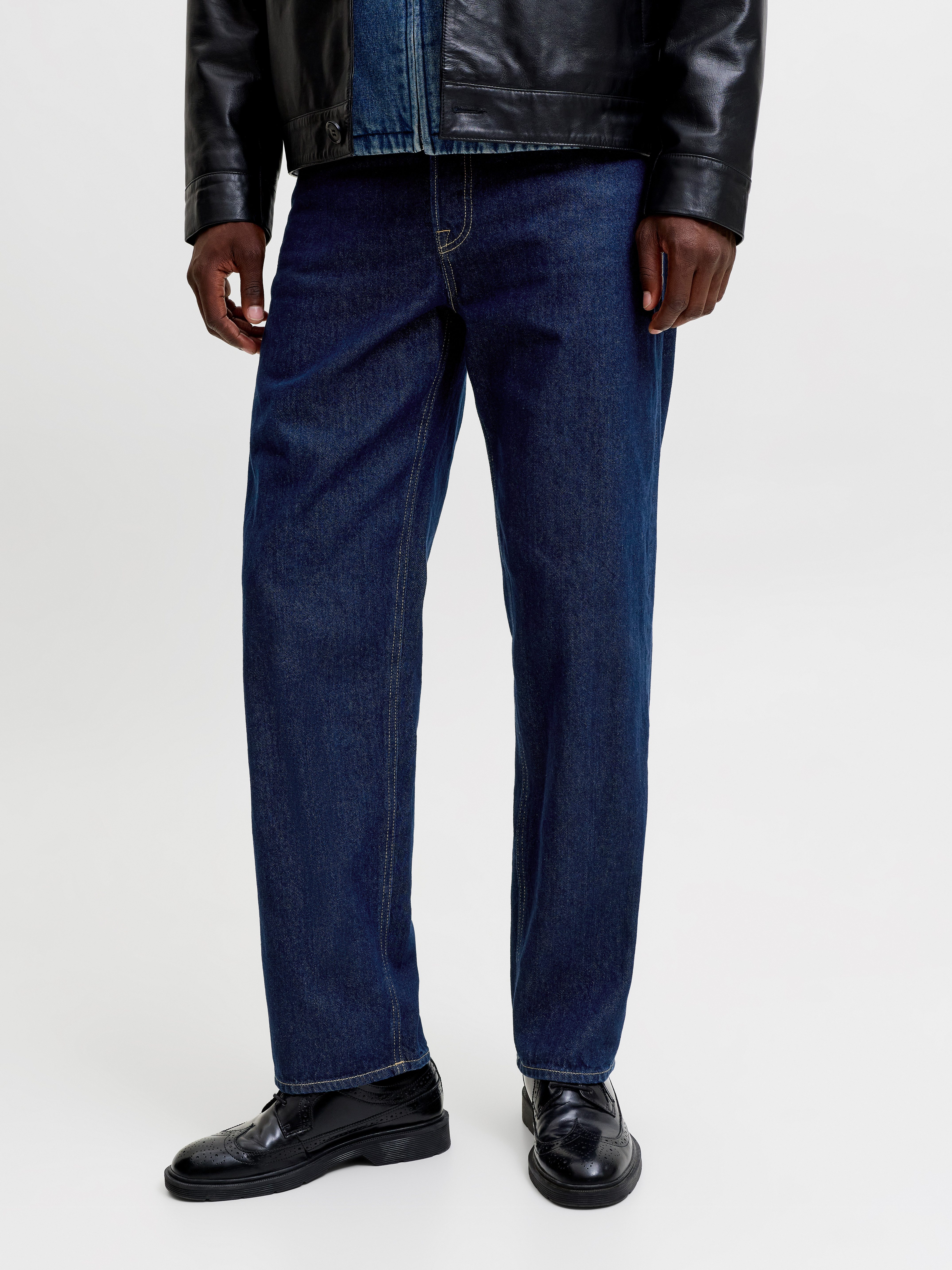 Jack & Jones Relax-fit-Jeans JJIEDDIE mit hoher Taille und lockerer Passform Baumwolle, relaxed fit