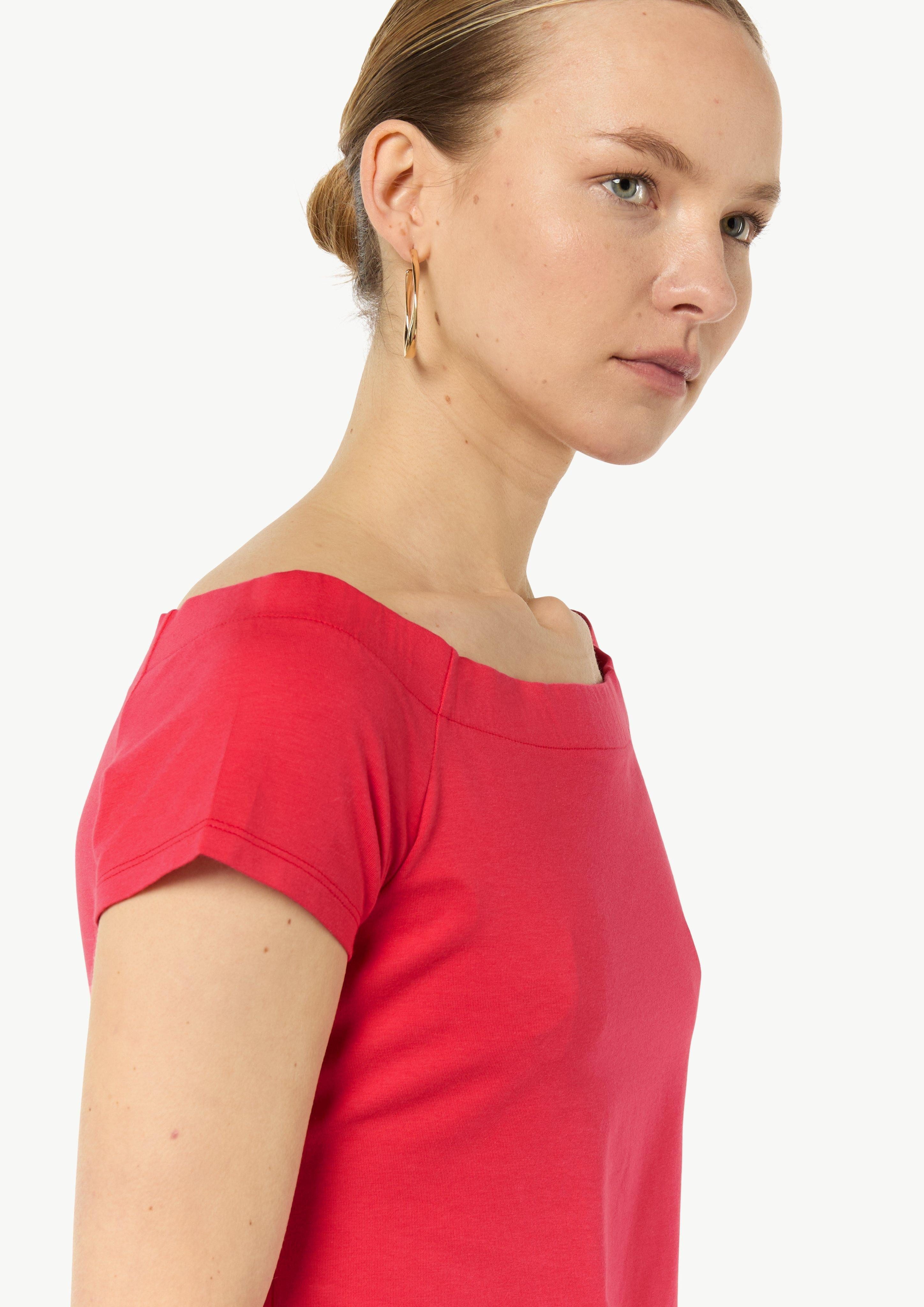 Comma Langarmbody Schulterfreies Shirt aus Baumwoll-Mix günstig online kaufen