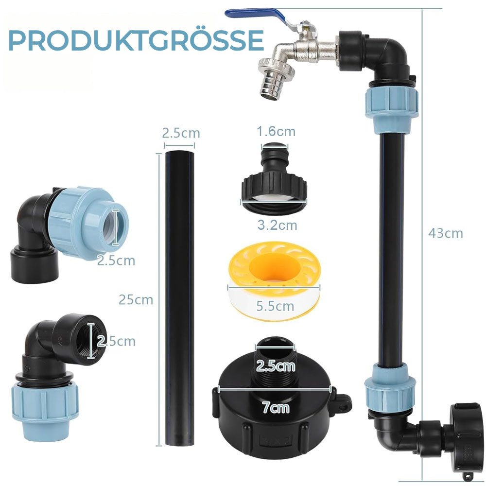 PRIISF Regenwassertank IBC Schwanenhals 3/4" Messing Auslaufhahn Regenfass günstig online kaufen