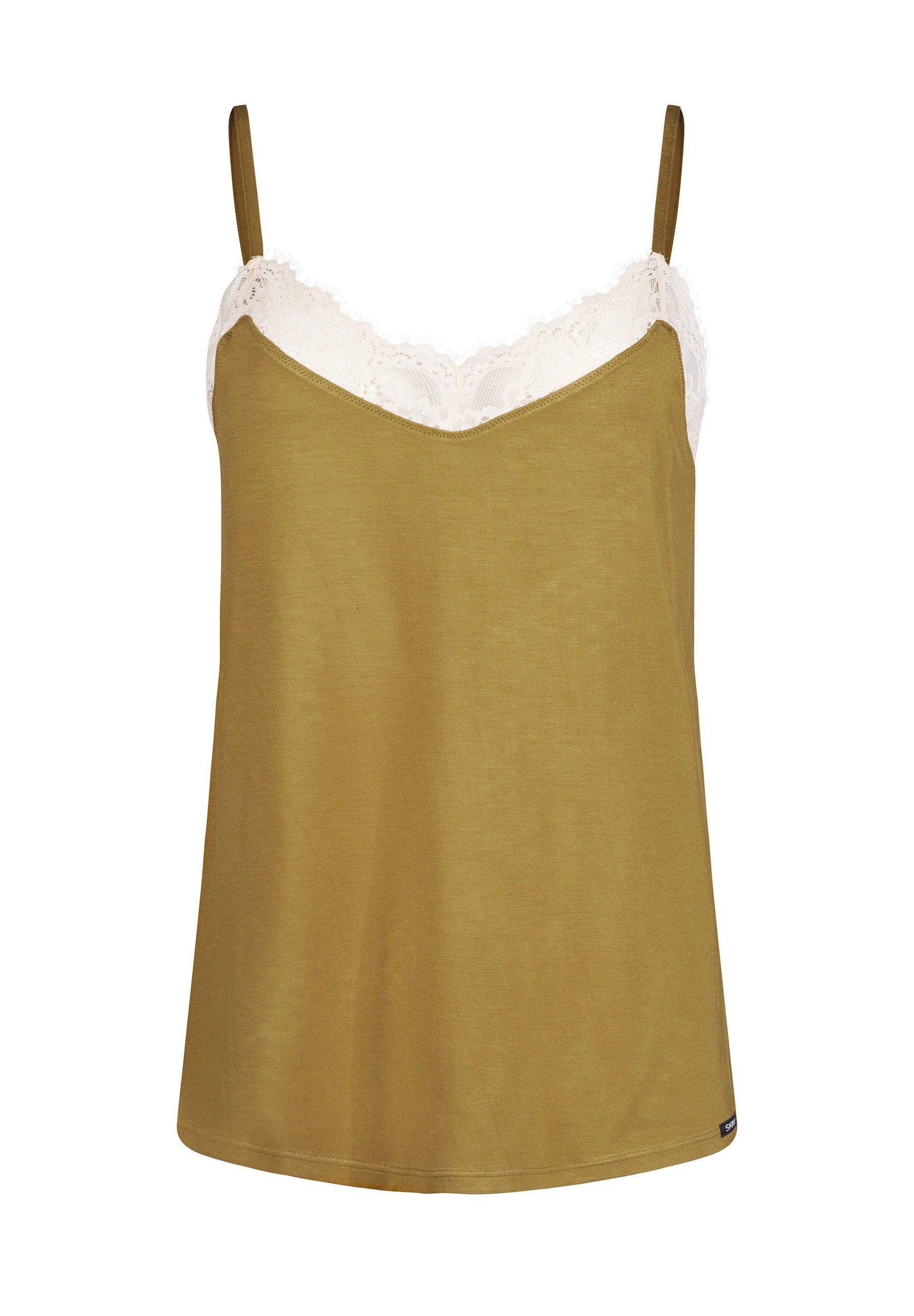 Skiny Pyjamaoberteil Damen Pyjama Spaghettitop (1-tlg) mit Spitze