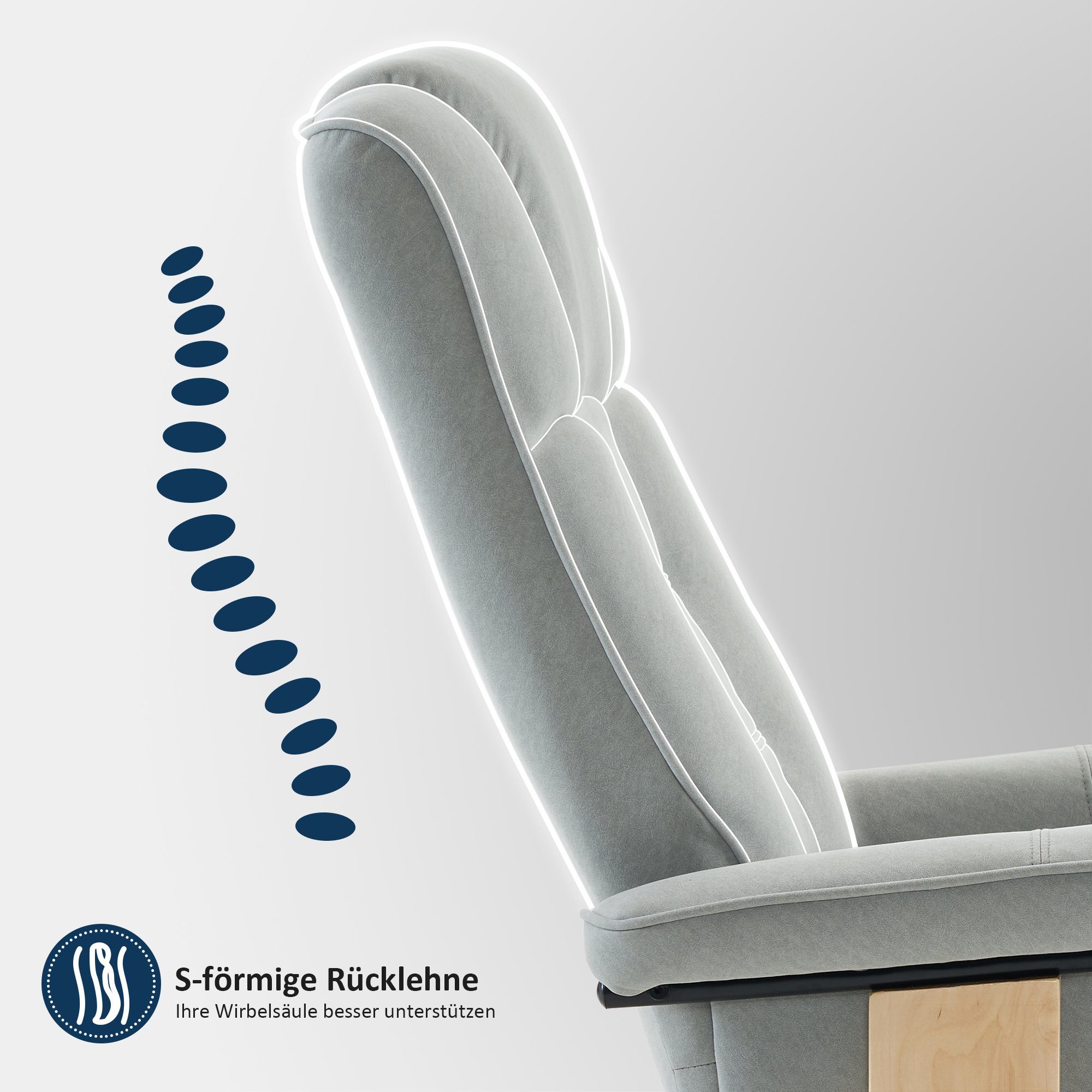 MCombo TV-Sessel M MCombo Relaxsessel mit Hocker Fernsehsessel 9019 (M MCombo Relaxsessel mit Hocker), mit Relaxfunktion – Bild 4 von 5