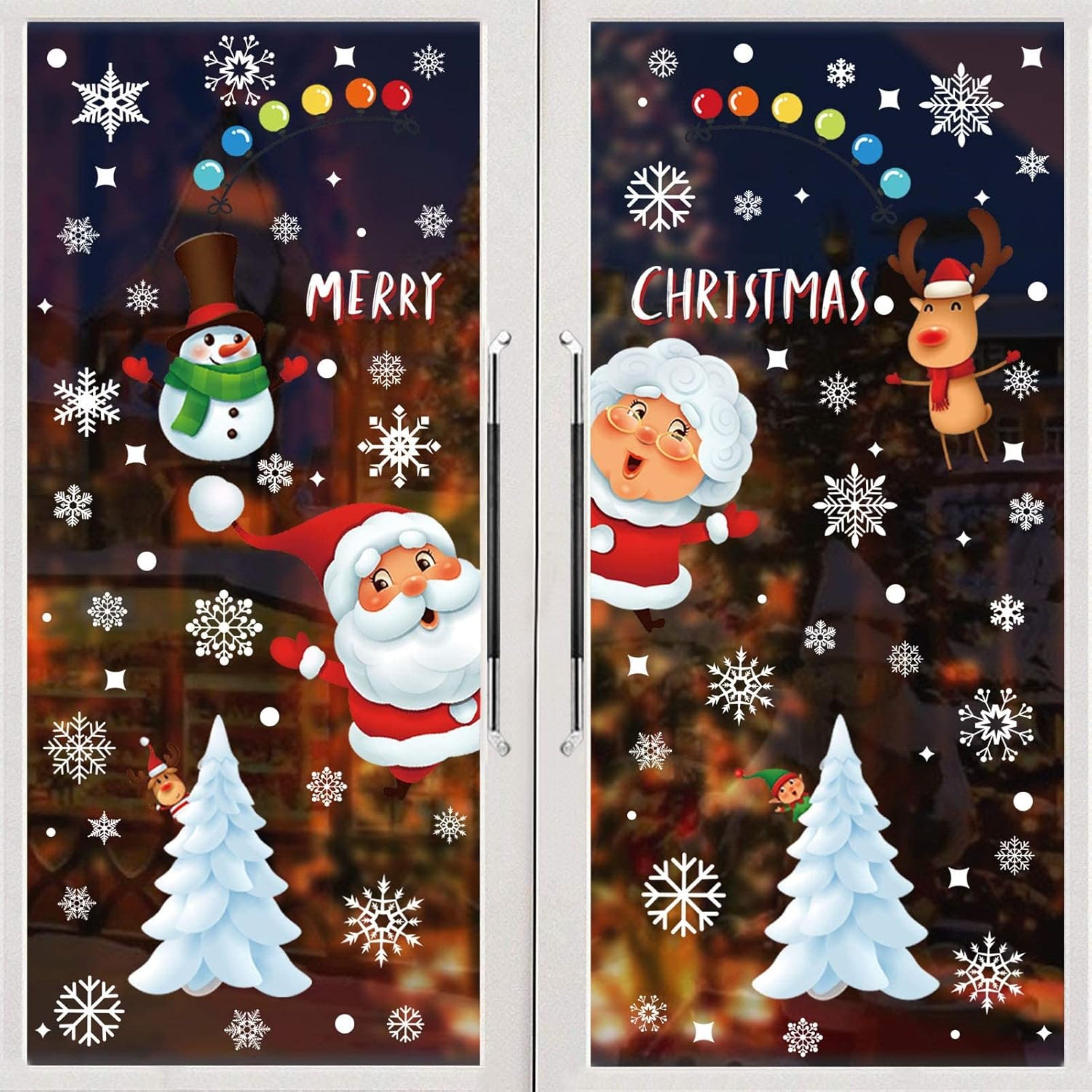 LA CUTE Fenstersticker 313tlg Fensterbilder Weihnachten Schneeflocken Sticker Set, Matt, 313tlg Weihnachts Fensterbilder wiederverwendbar PVC Set