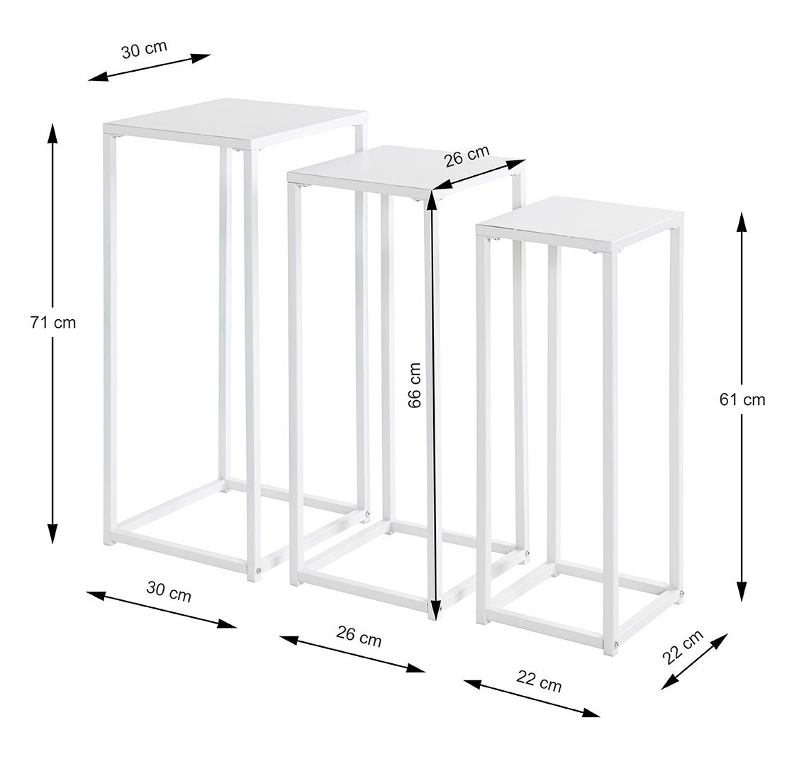 Thumbnail - freiraum Blumentisch 25359, in weiß, Metall - 22x61x22cm (BxHxT)
