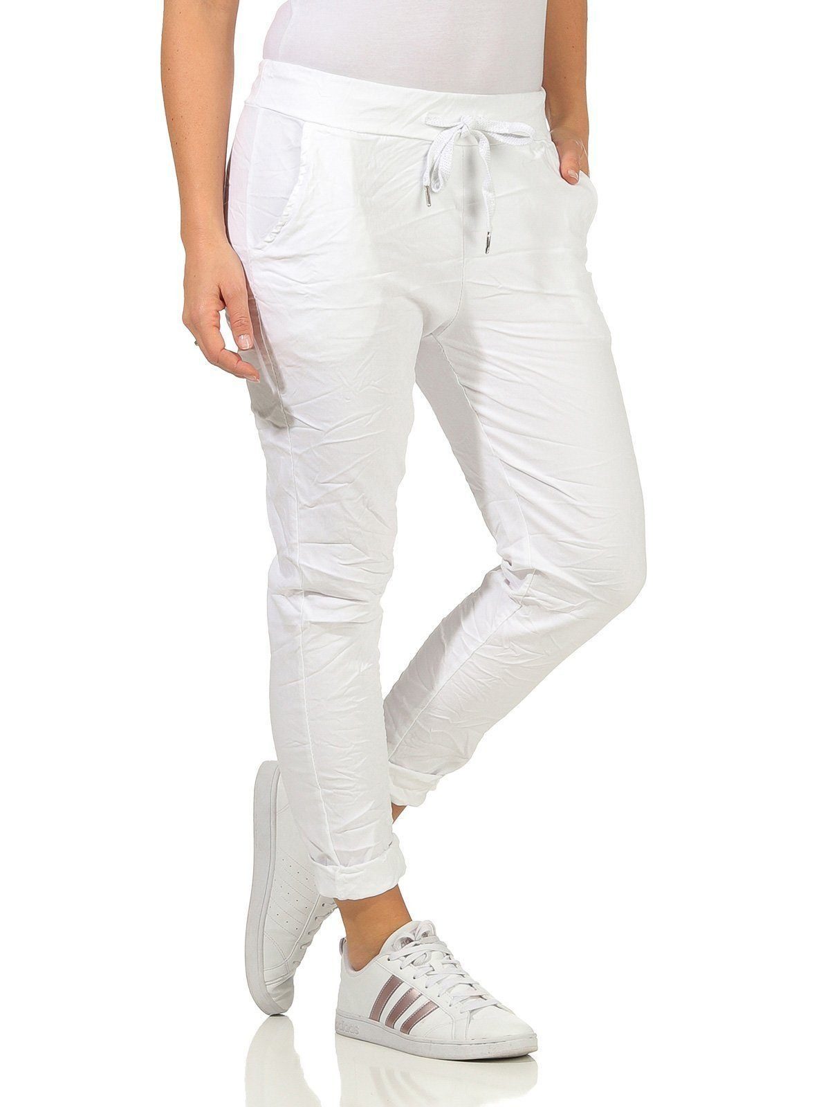 OriginalYou Schlupfhose Damen Sommerhose bequeme Chinohose mit Stretch in Größe 36-48 erhältlich, moderner Knitterlook, elastischer Bund