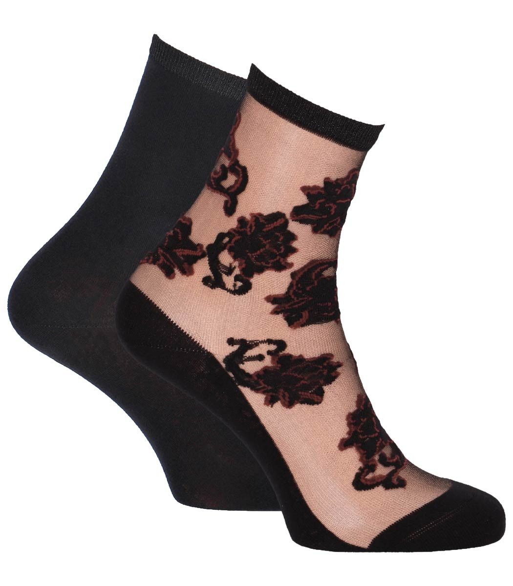 Tamaris Короткие носки mit Rosen (Set, 2-Paar, 2er-Pack) elegant