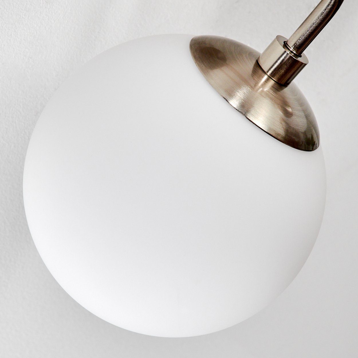 hofstein Deckenleuchte moderne Deckenlampe aus Metall/Glas in Nickel-matt/Milchglas, ohne Leuchtmittel, im modernen Design, Glasschrime (15cm), 3x E14, ohne Leuchtmittel