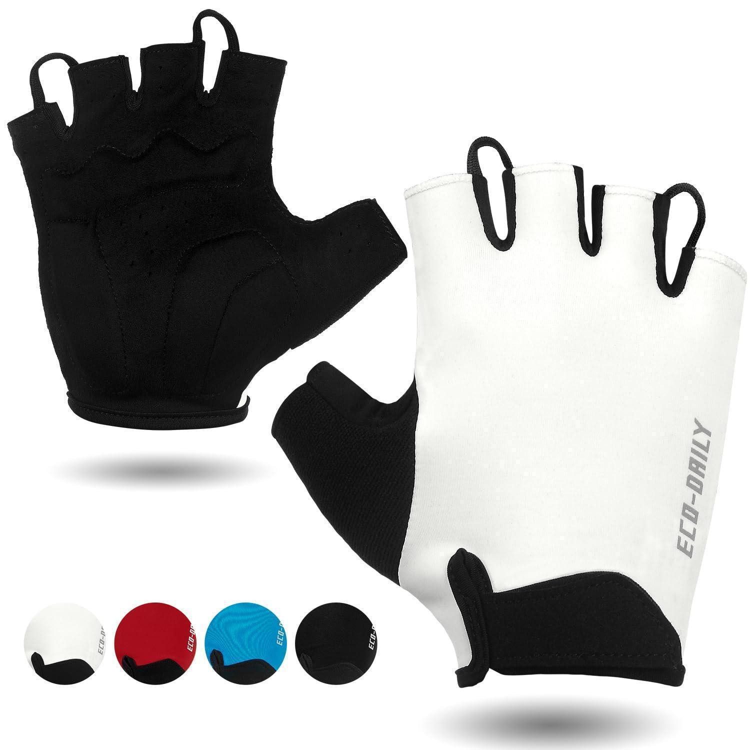LuxusKollektion Fahrradhandschuhe Rennrad Handschuhe Herren Sommer Kurz Weiß M (1-St)