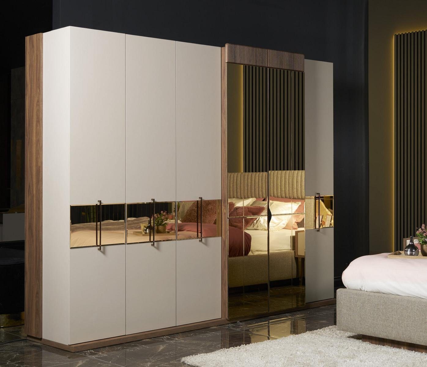 JVmoebel Schlafzimmer-Set Luxus Schlafzimmer In Made Kleiderschrank, / Modern Set Nachttisch Kleiderschrank), Bett Nachttische / 2x Europe (Bett 