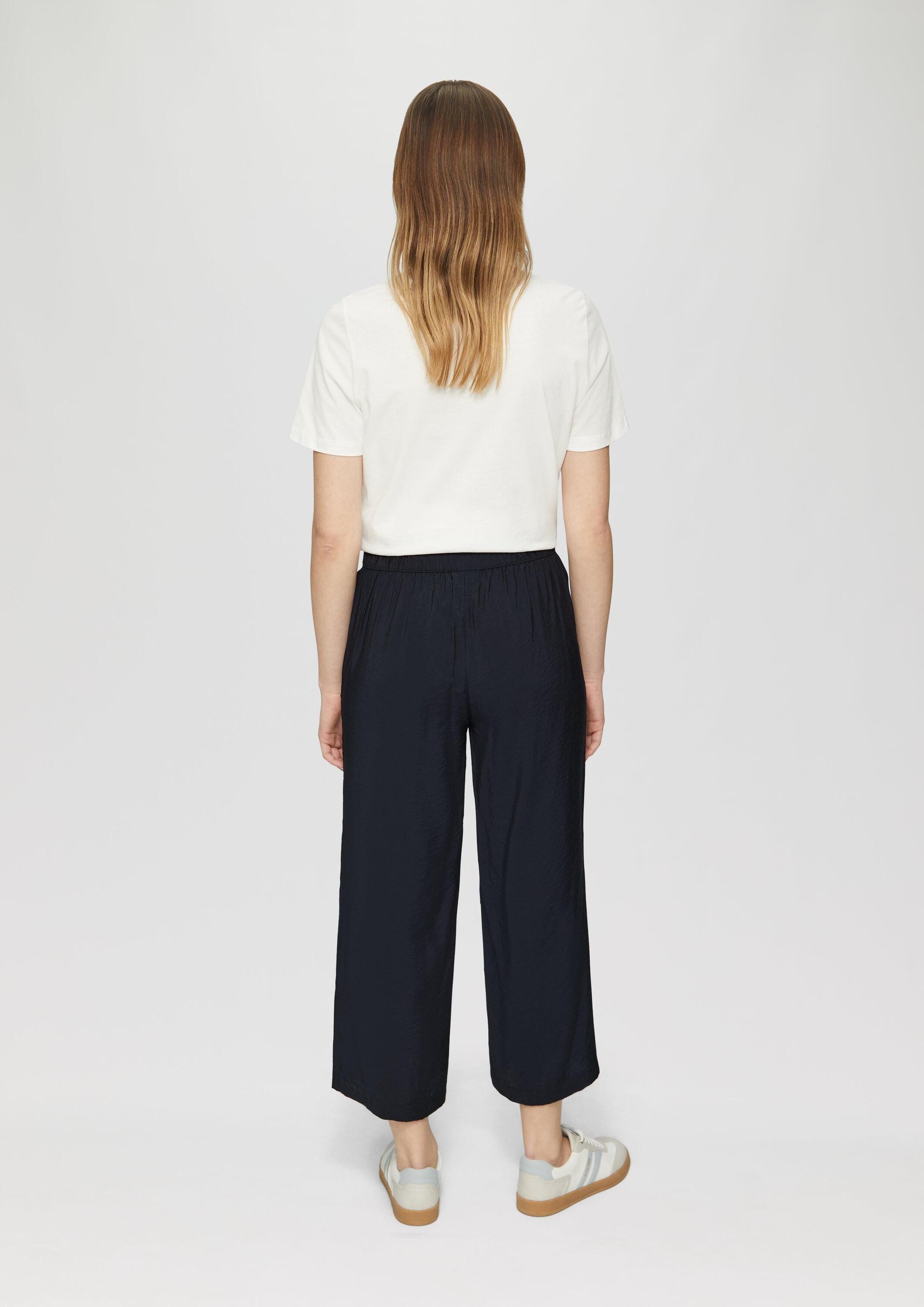 s.Oliver Culotte Hose Strukturierte Culotte mit Elastikbund und Eingrifftaschen