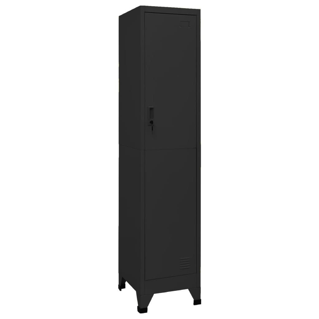 vidaXL Fächerschrank Schließfachschrank Schwarz 38x45x180 cm Stahl (1-St)