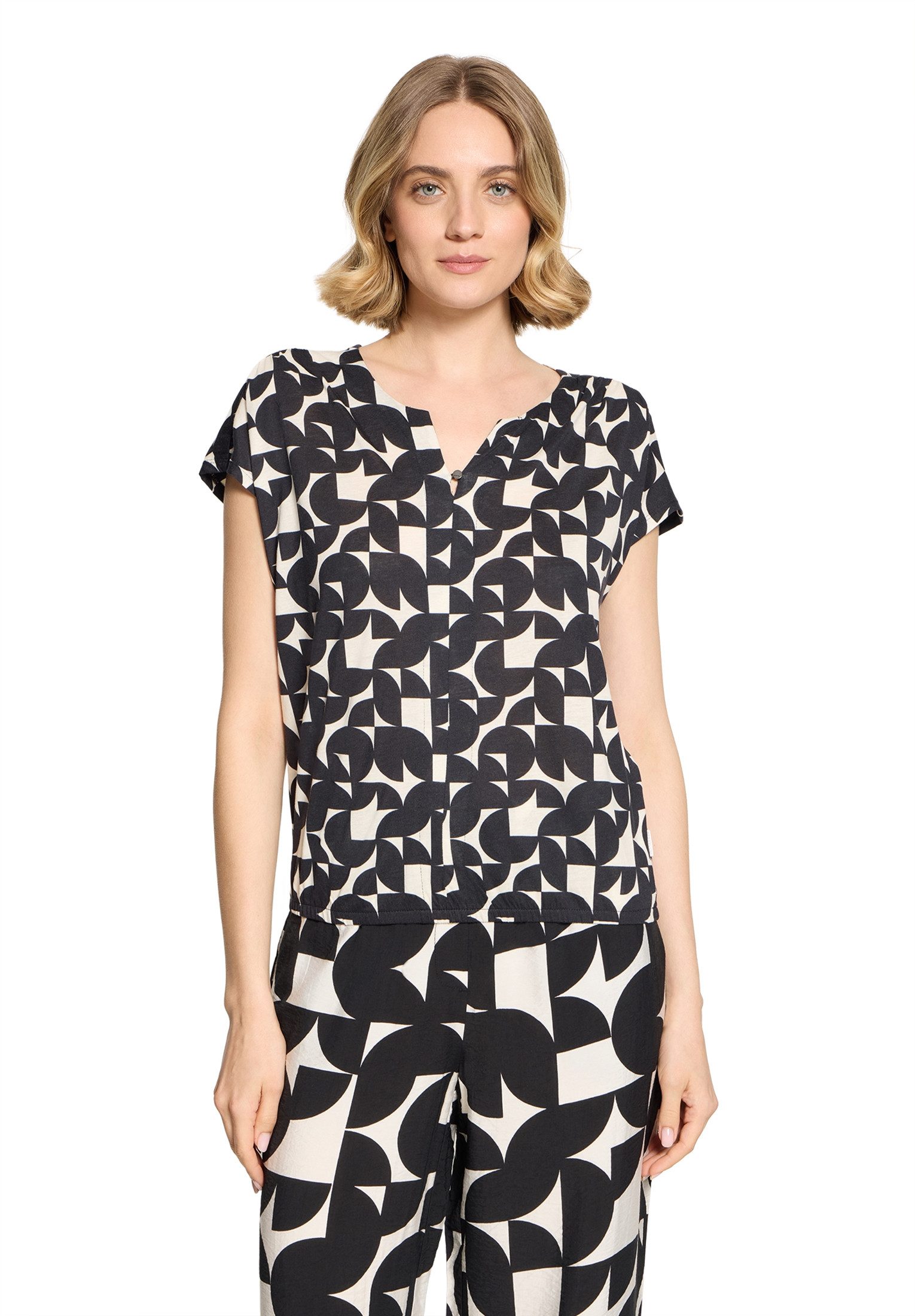 Kurzarmshirt Damen mit Gummizug