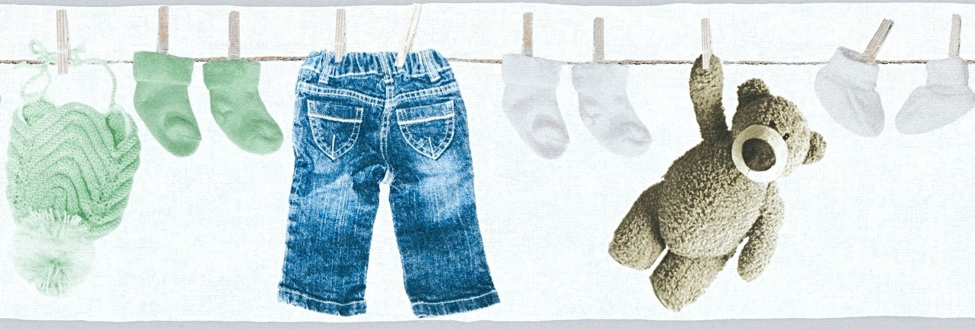 living walls Bordüre Little Stars, leicht strukturiert, Motiv, Strukturmuster, gemustert, Tapete Kinder Borte Kinderzimmer Schlafzimmer modern Design Wandtapete